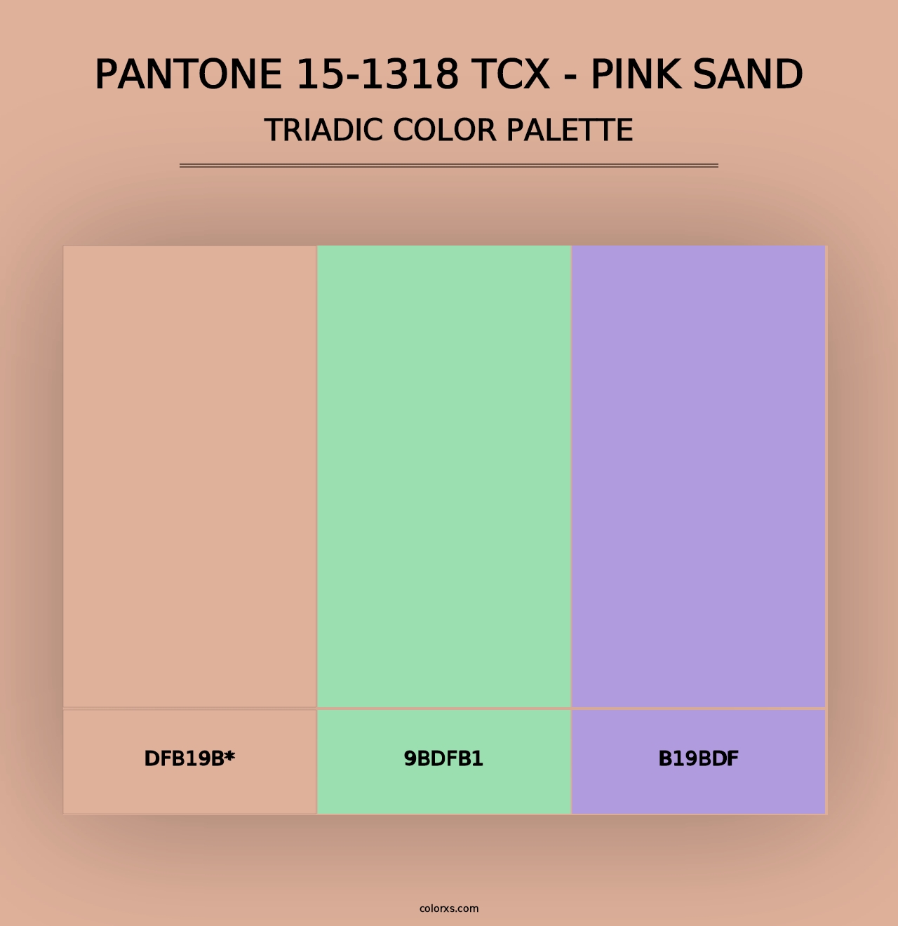 PANTONE 15-1318 TCX - Pink Sand - Triadic Color Palette