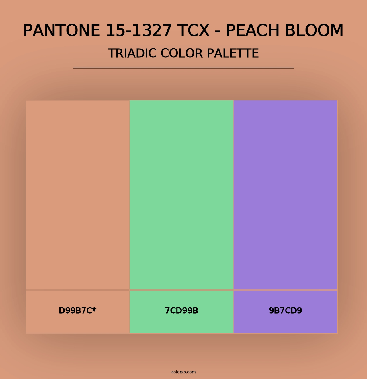 PANTONE 15-1327 TCX - Peach Bloom - Triadic Color Palette