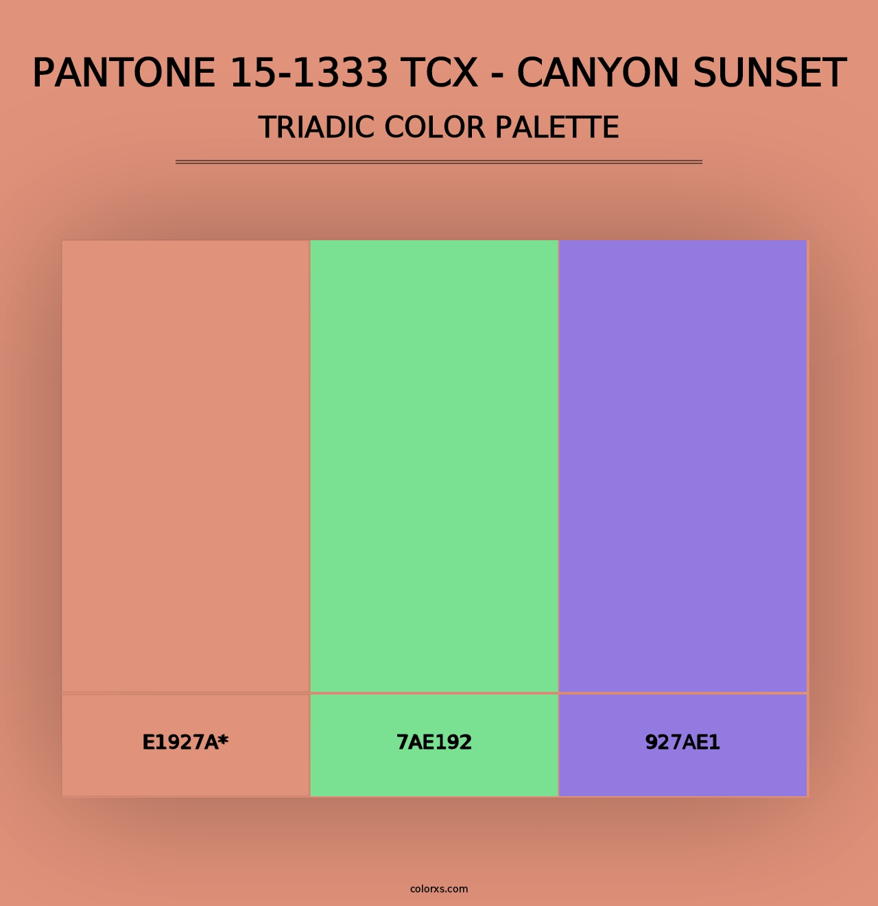 PANTONE 15-1333 TCX - Canyon Sunset - Triadic Color Palette