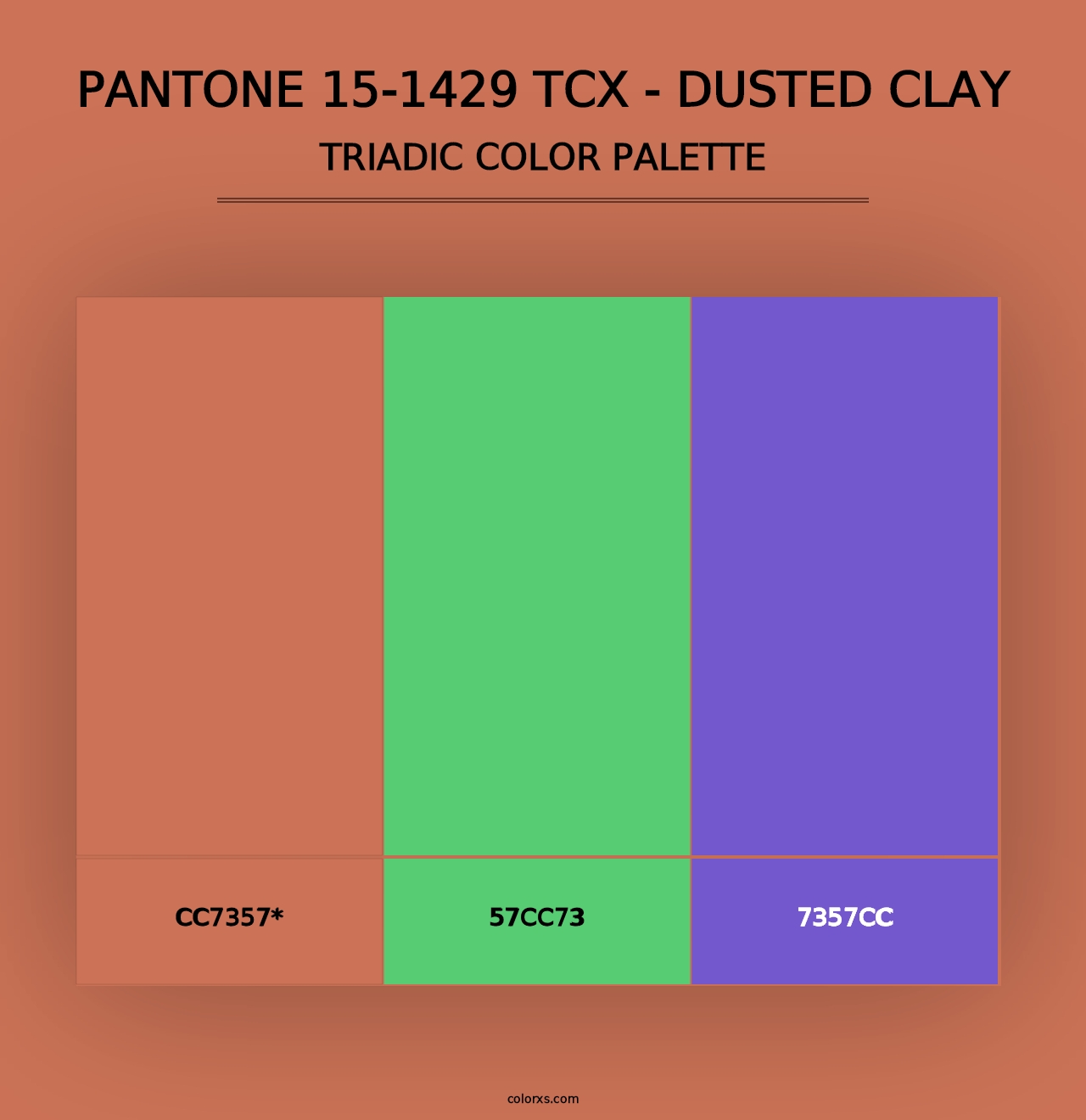 PANTONE 15-1429 TCX - Dusted Clay - Triadic Color Palette