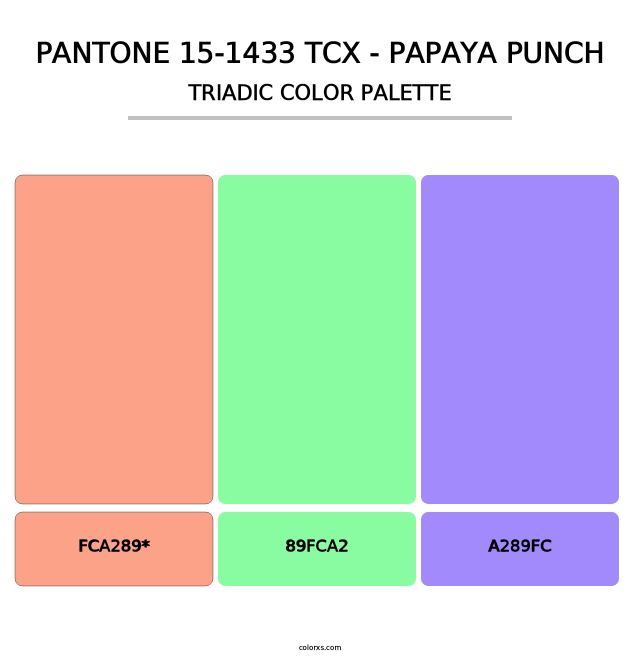 PANTONE 15-1433 TCX - Papaya Punch - Triadic Color Palette