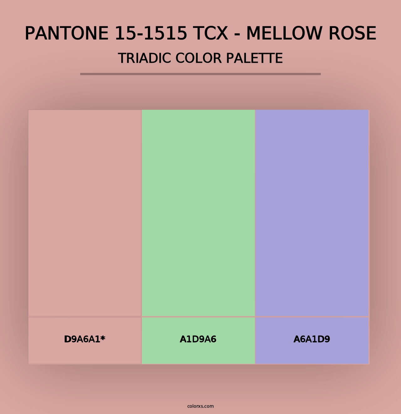 PANTONE 15-1515 TCX - Mellow Rose - Triadic Color Palette