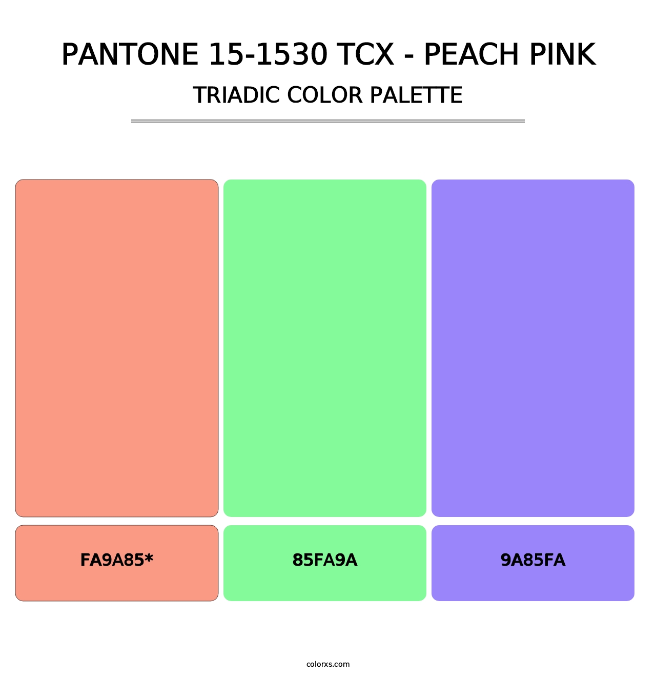 PANTONE 15-1530 TCX - Peach Pink - Triadic Color Palette