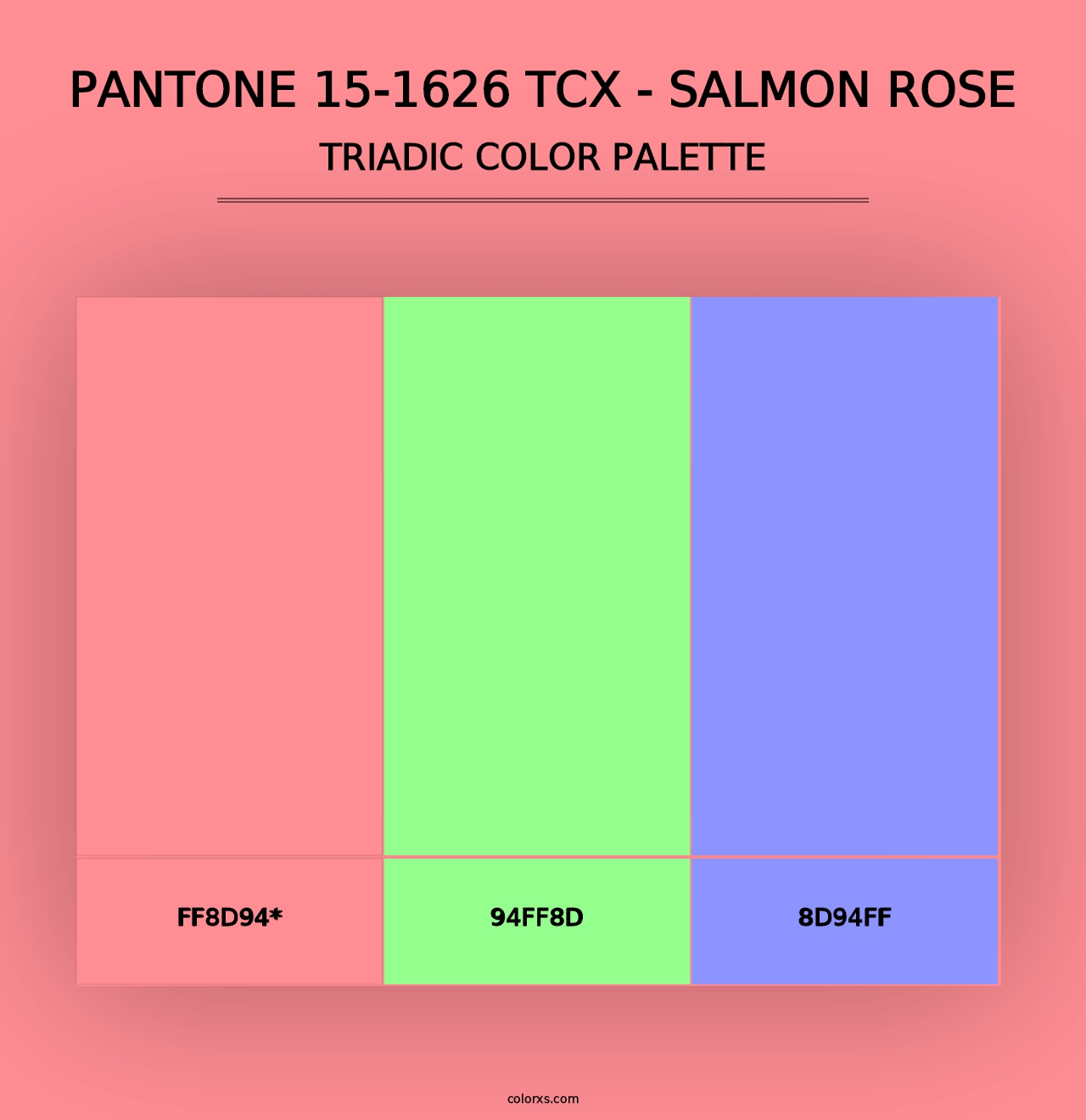 PANTONE 15-1626 TCX - Salmon Rose - Triadic Color Palette