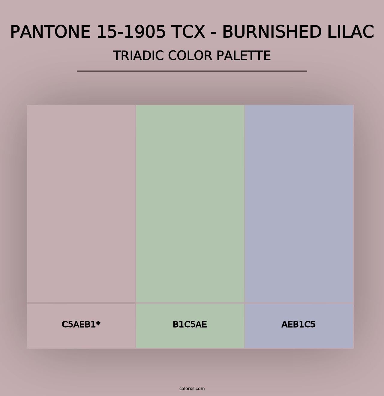 PANTONE 15-1905 TCX - Burnished Lilac - Triadic Color Palette