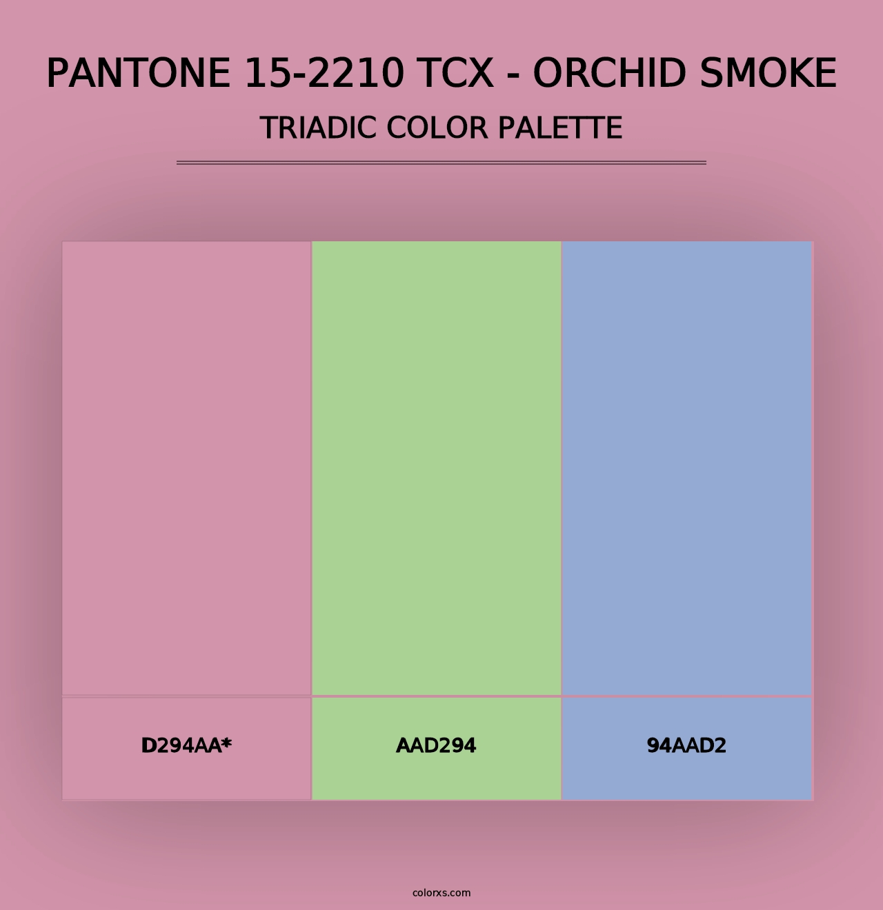 PANTONE 15-2210 TCX - Orchid Smoke - Triadic Color Palette