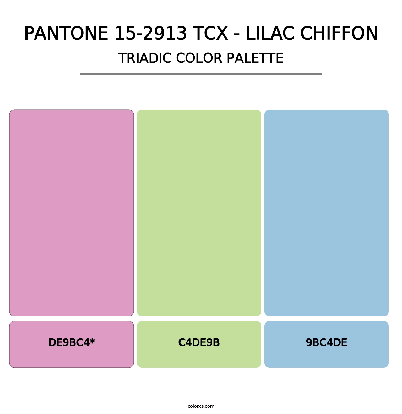 PANTONE 15-2913 TCX - Lilac Chiffon - Triadic Color Palette