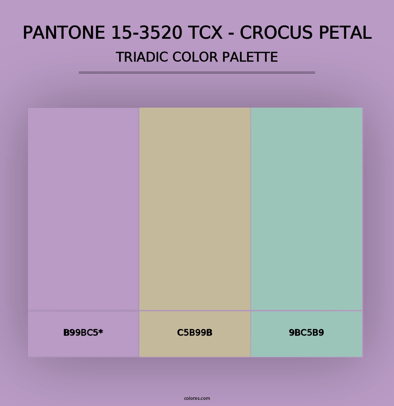 PANTONE 15-3520 TCX - Crocus Petal - Triadic Color Palette