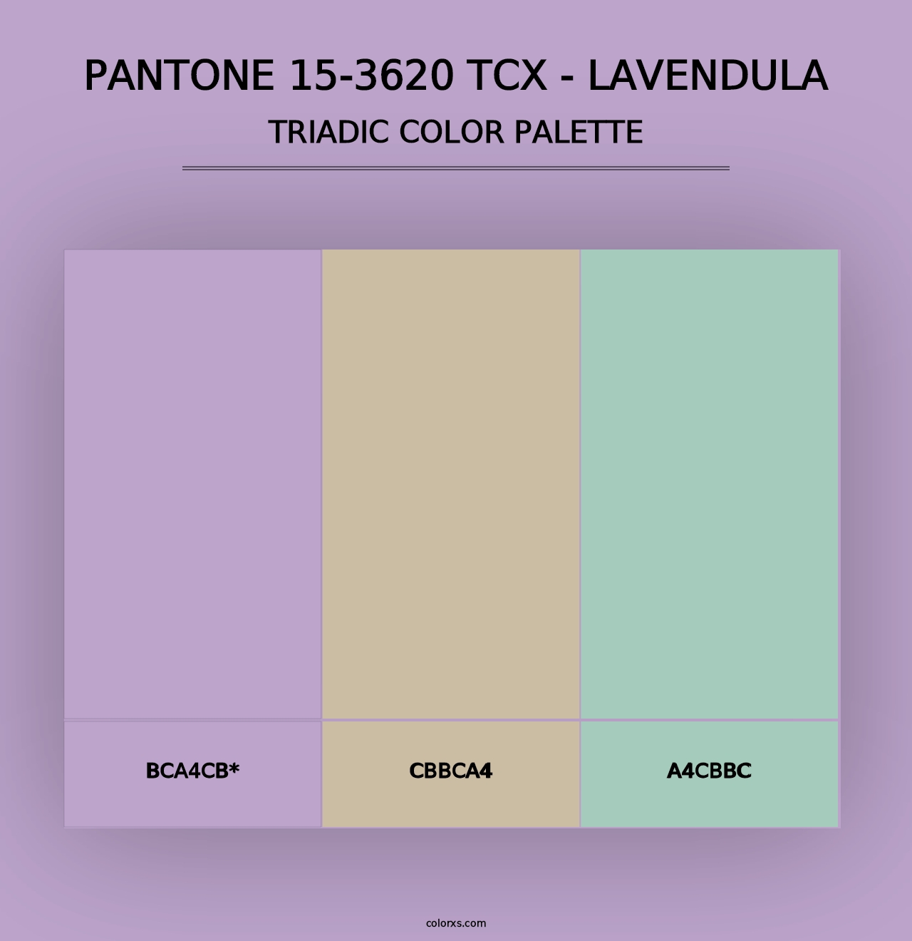 PANTONE 15-3620 TCX - Lavendula - Triadic Color Palette