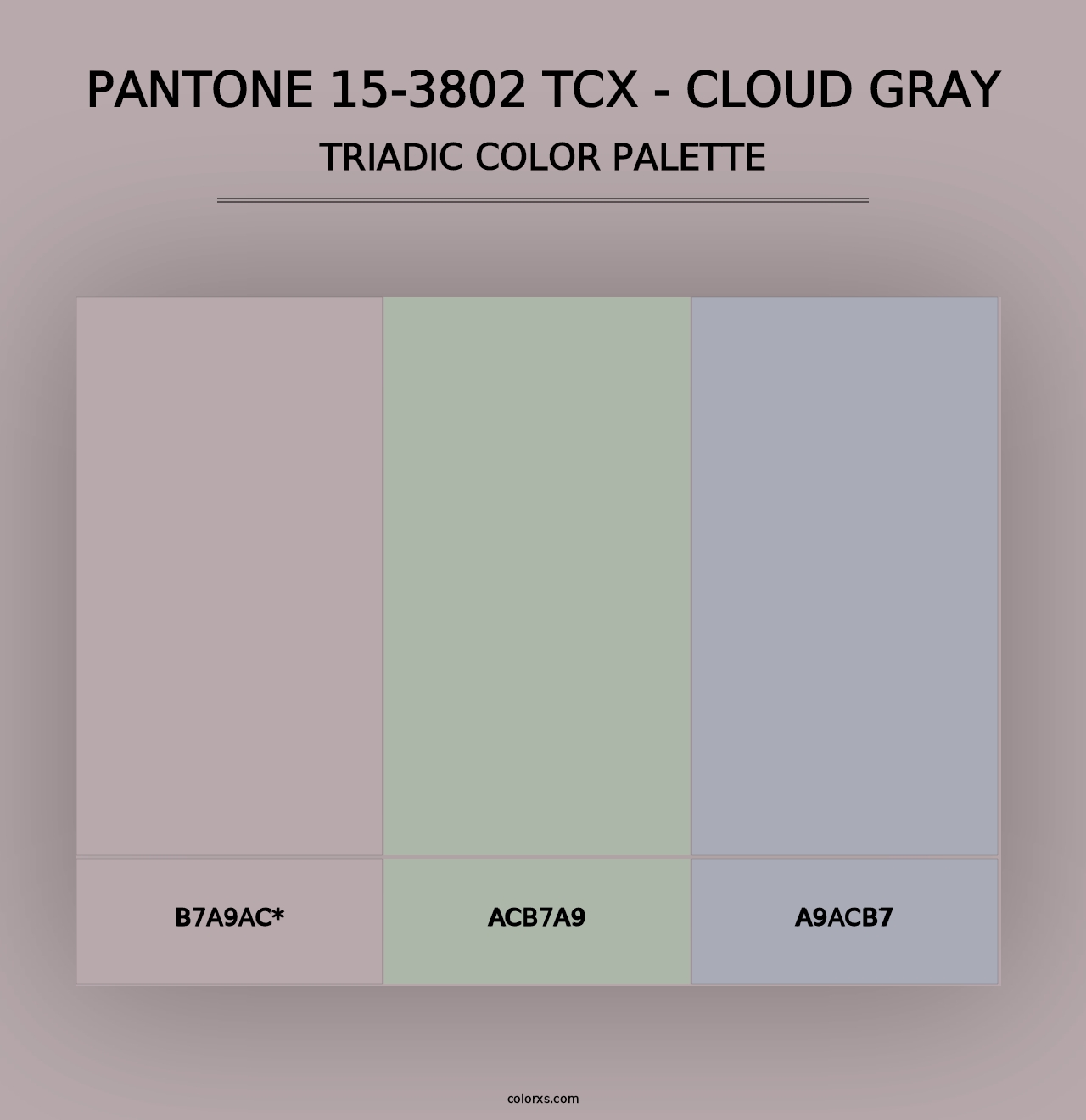 PANTONE 15-3802 TCX - Cloud Gray - Triadic Color Palette