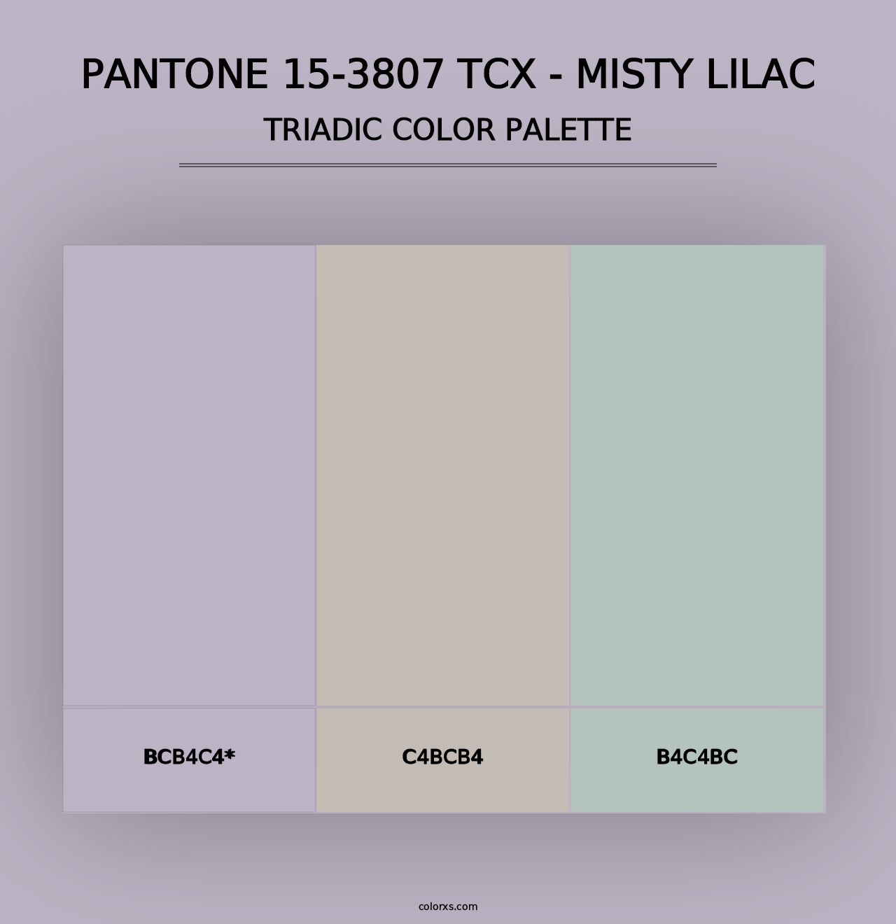 PANTONE 15-3807 TCX - Misty Lilac - Triadic Color Palette