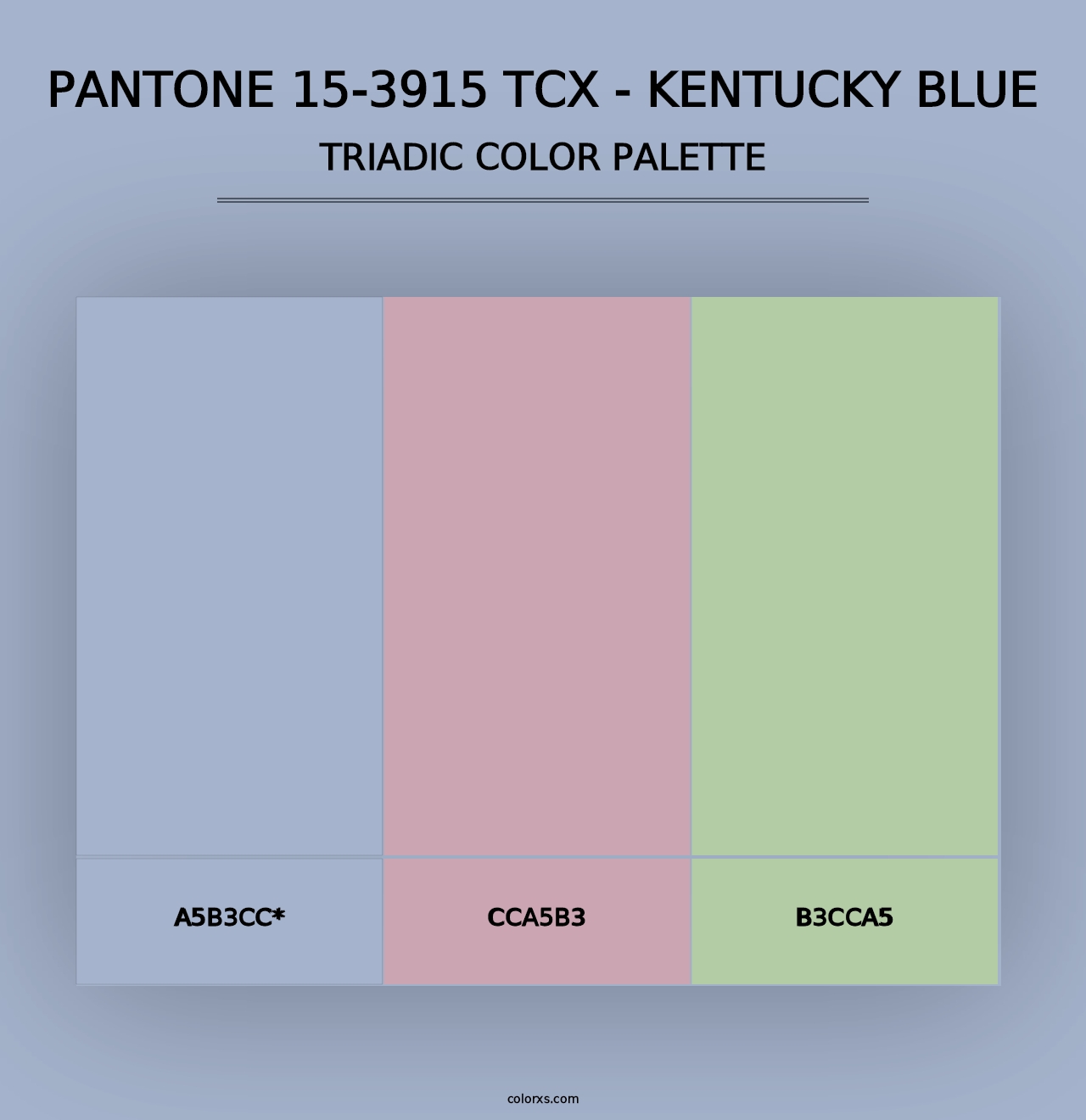 PANTONE 15-3915 TCX - Kentucky Blue - Triadic Color Palette