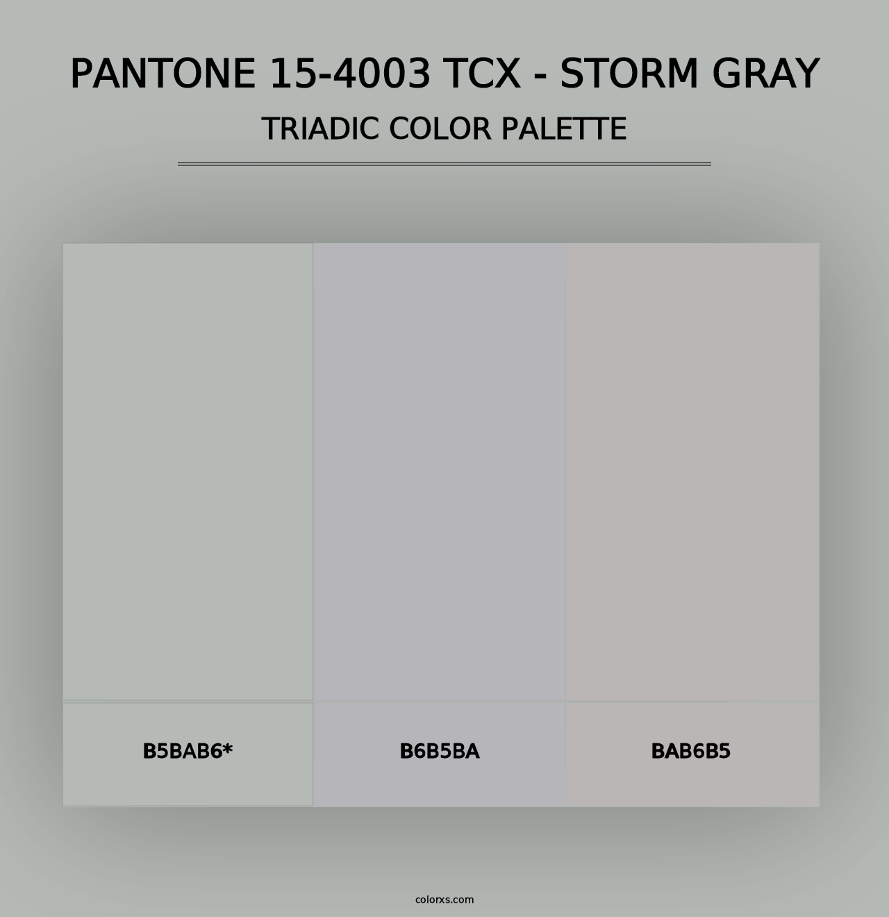 PANTONE 15-4003 TCX - Storm Gray - Triadic Color Palette