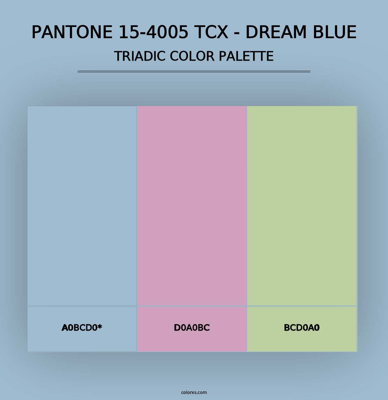 PANTONE 15-4005 TCX - Dream Blue - Triadic Color Palette