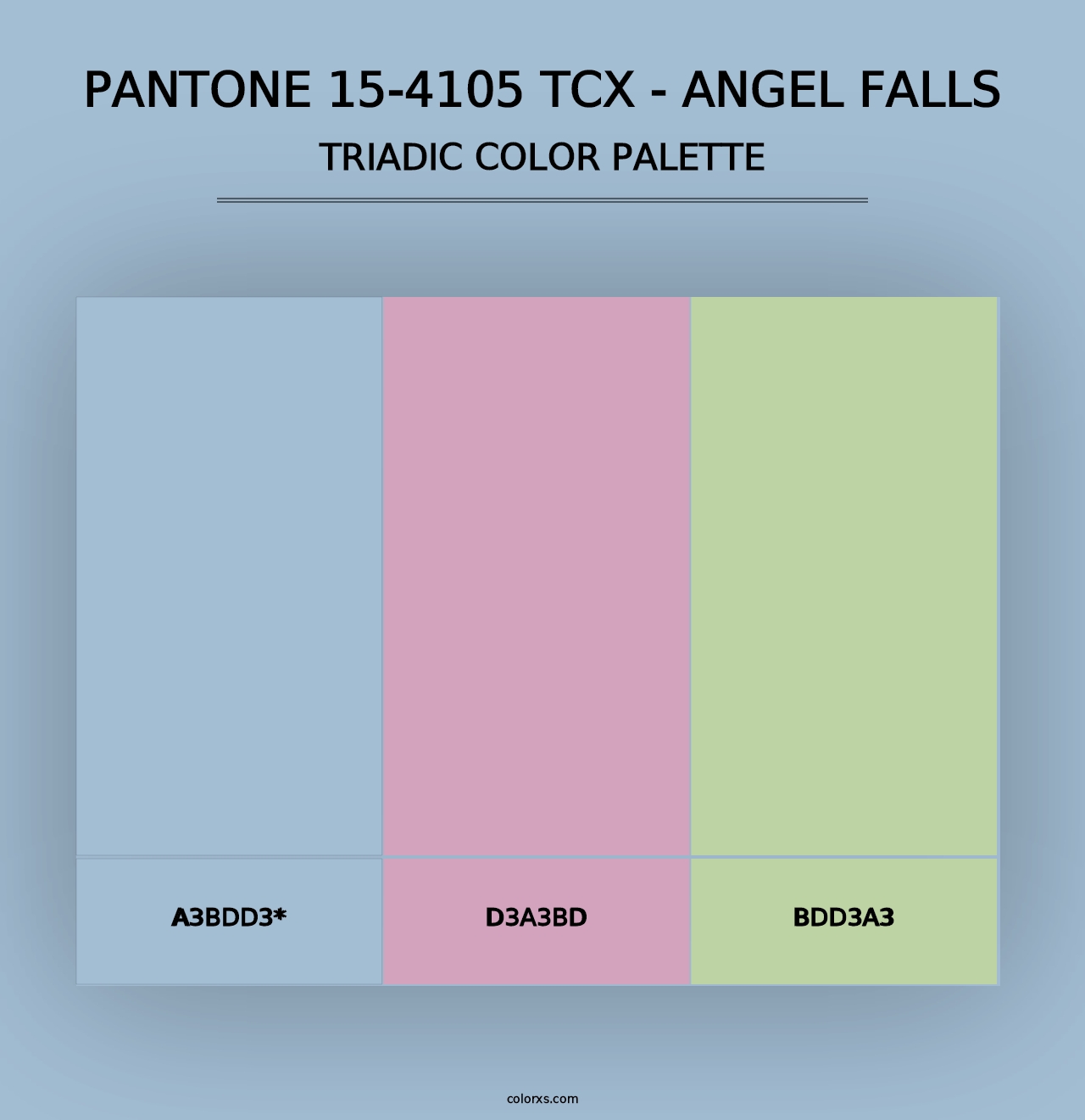 PANTONE 15-4105 TCX - Angel Falls - Triadic Color Palette