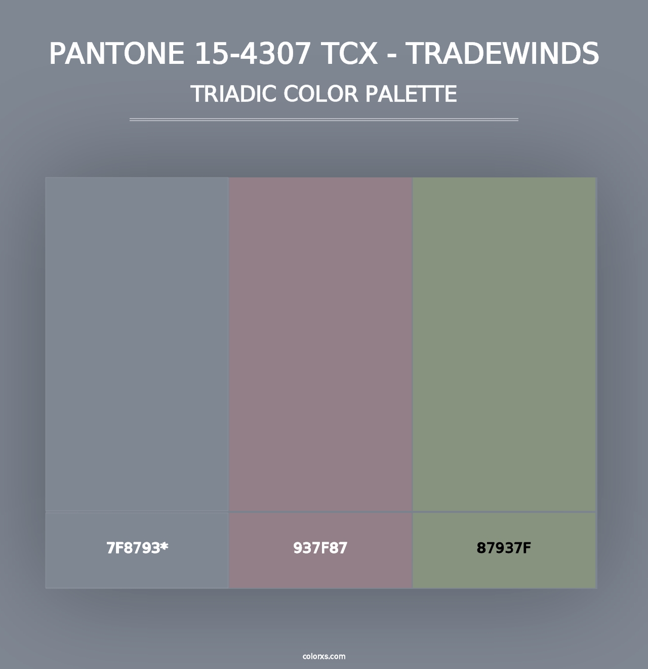 PANTONE 15-4307 TCX - Tradewinds - Triadic Color Palette