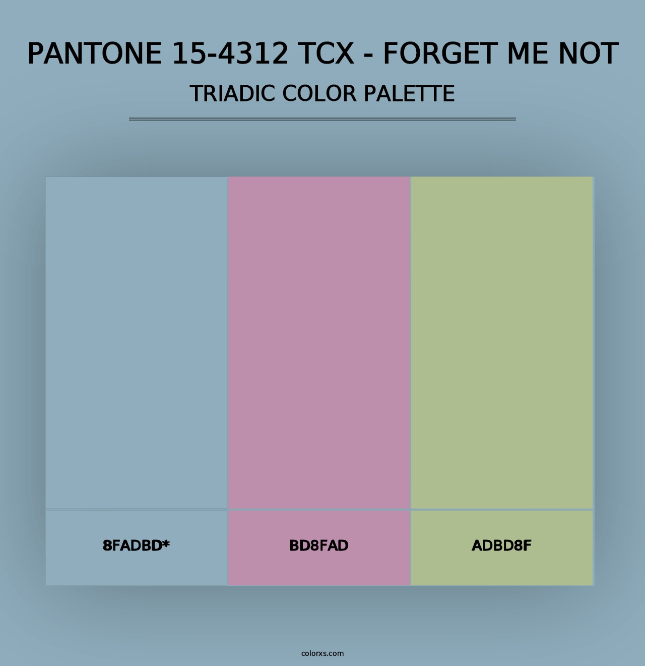 PANTONE 15-4312 TCX - Forget Me Not - Triadic Color Palette