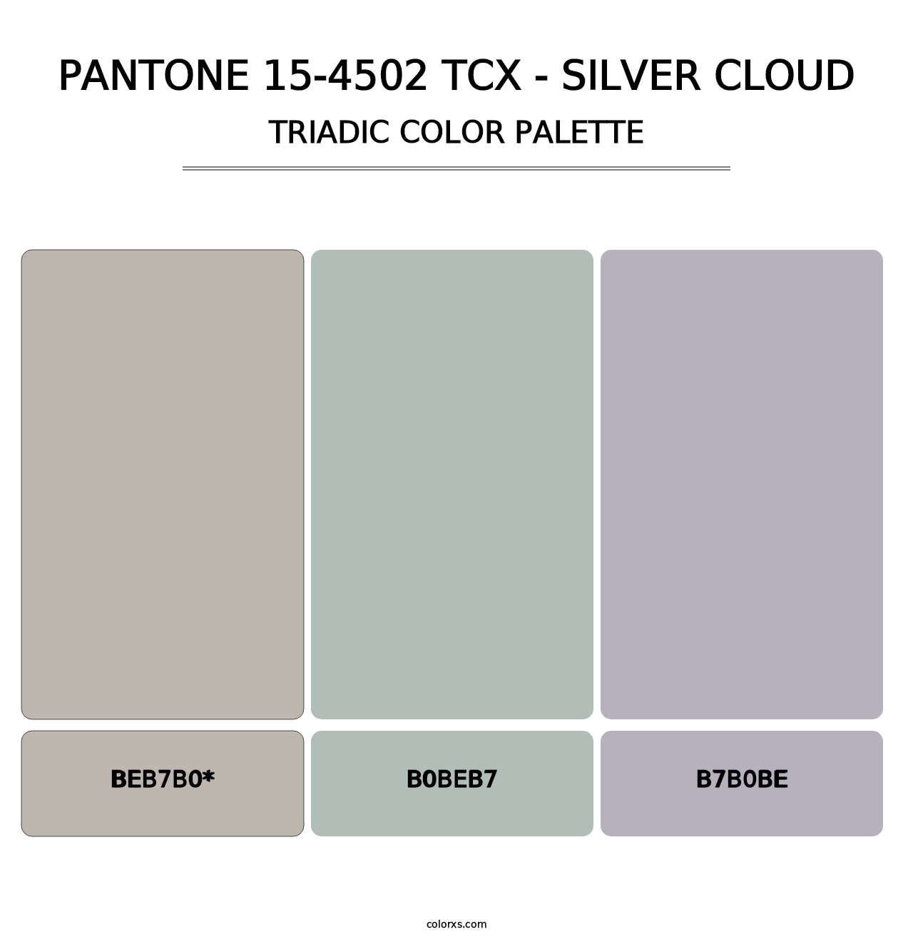 PANTONE 15-4502 TCX - Silver Cloud - Triadic Color Palette