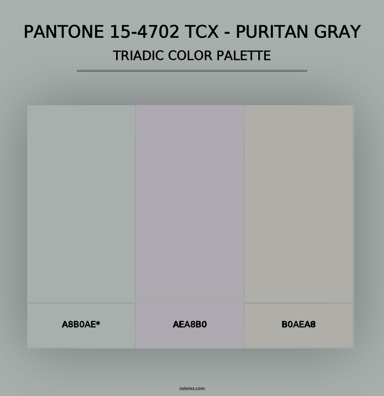 PANTONE 15-4702 TCX - Puritan Gray - Triadic Color Palette