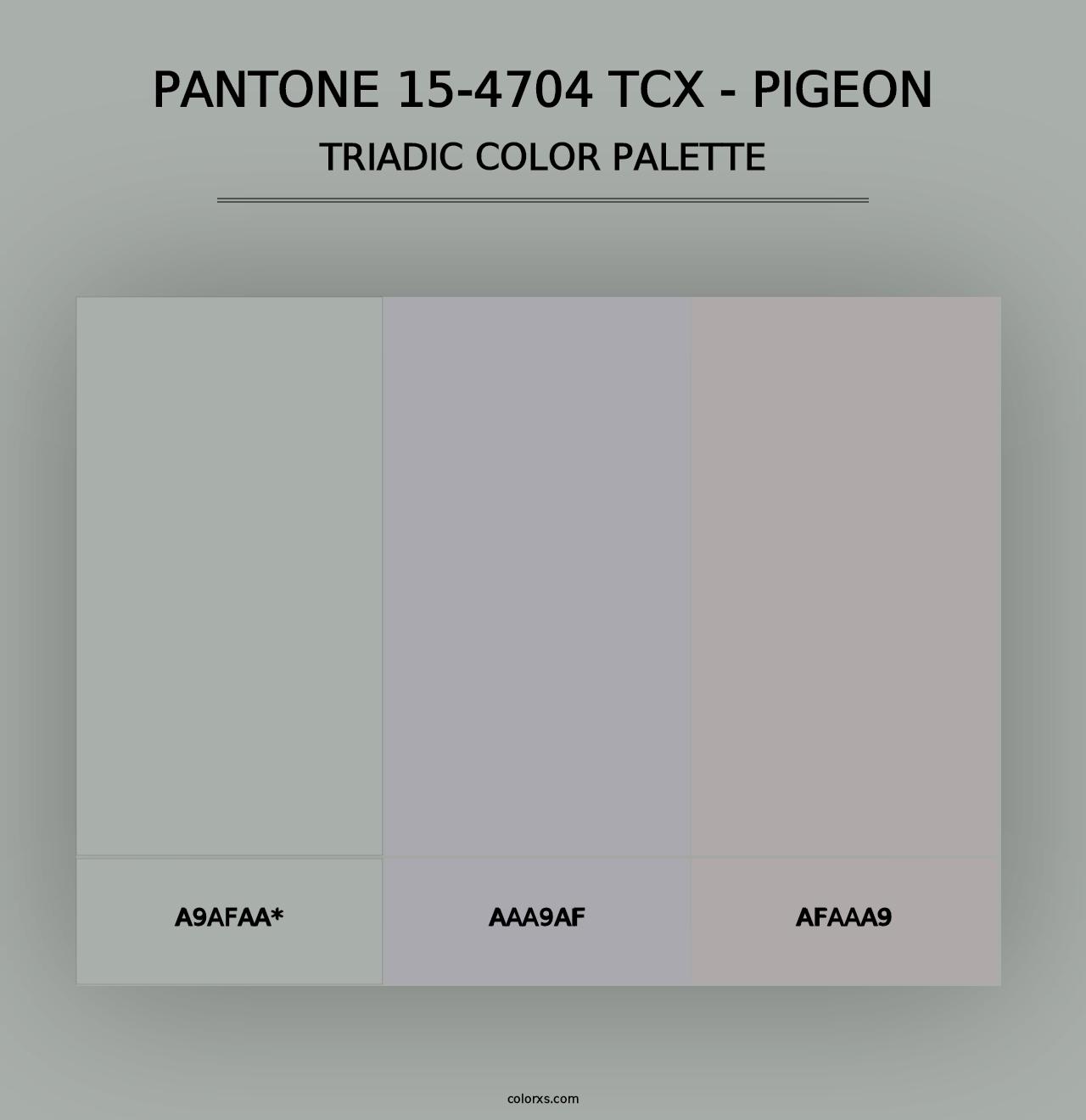 PANTONE 15-4704 TCX - Pigeon - Triadic Color Palette