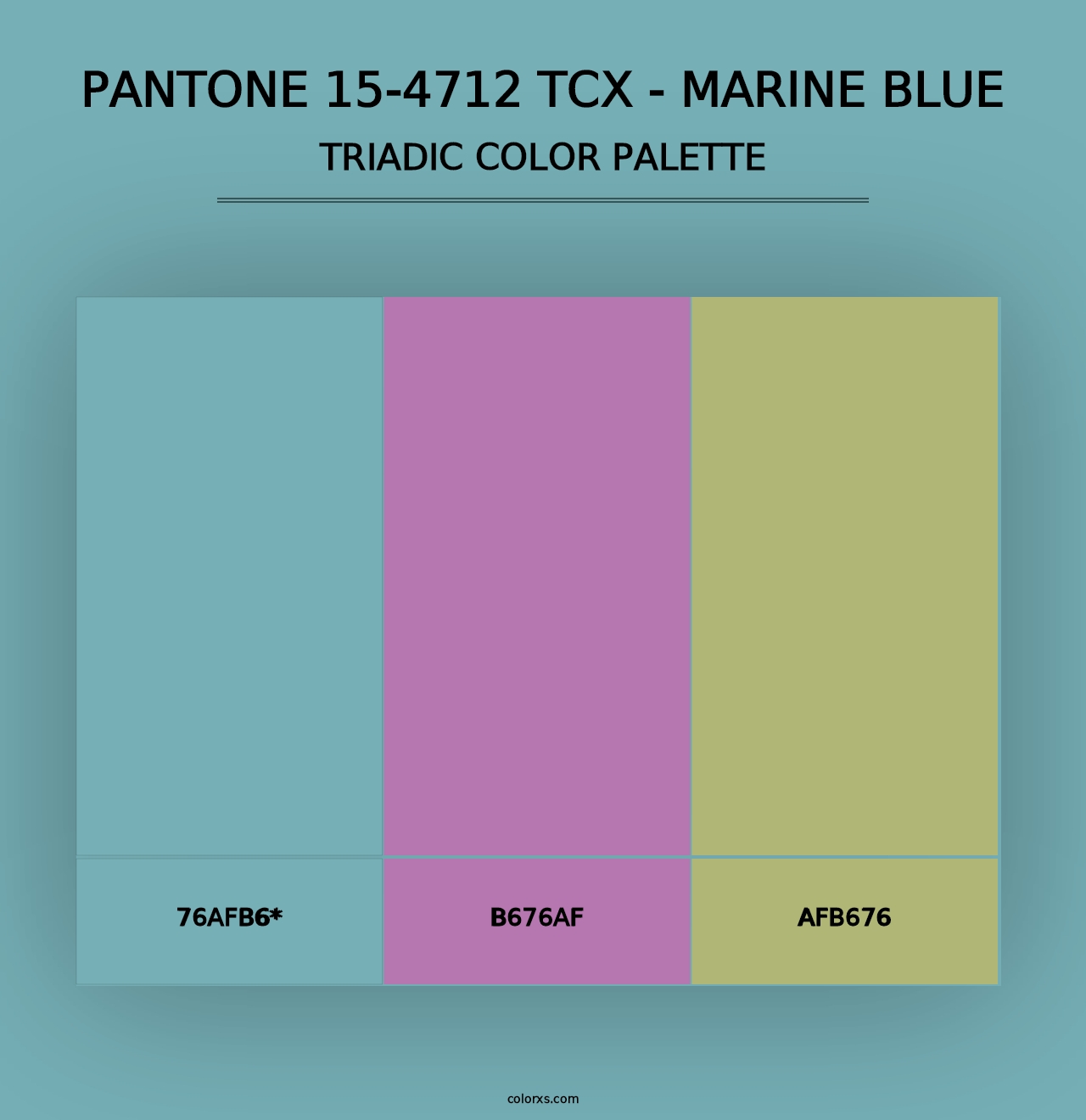 PANTONE 15-4712 TCX - Marine Blue - Triadic Color Palette