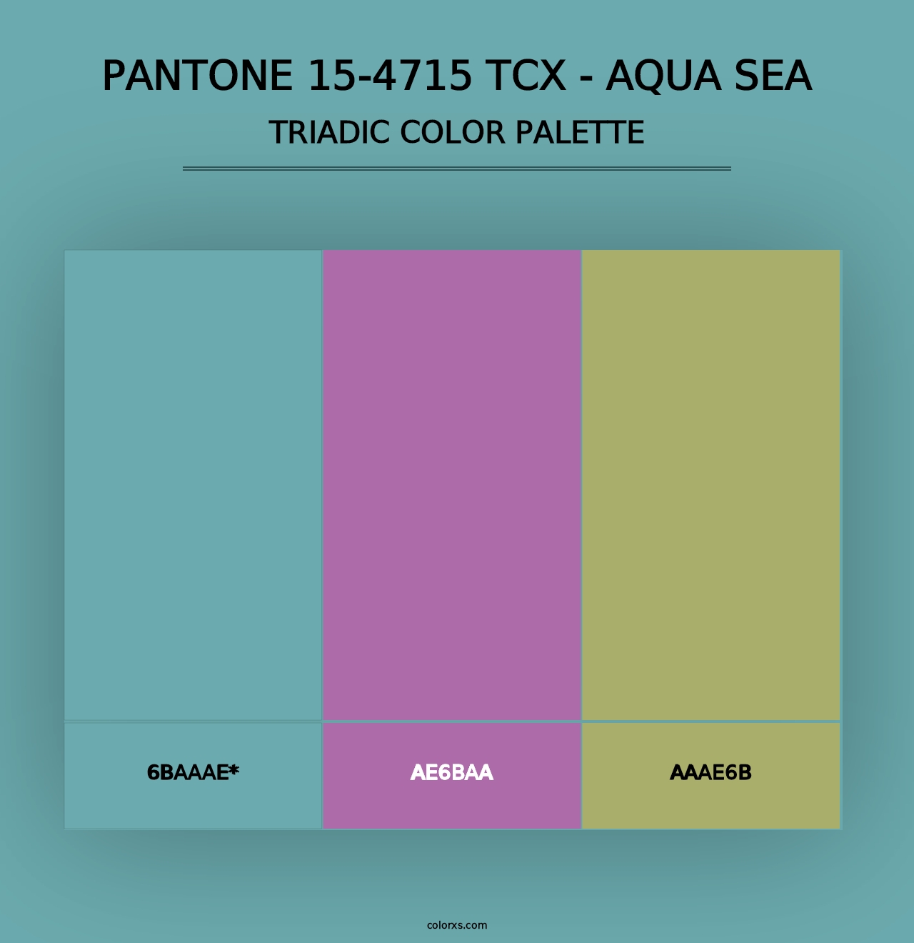 PANTONE 15-4715 TCX - Aqua Sea - Triadic Color Palette