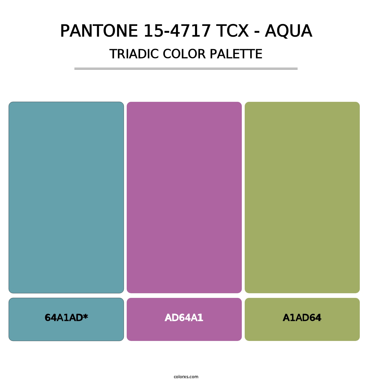 PANTONE 15-4717 TCX - Aqua - Triadic Color Palette