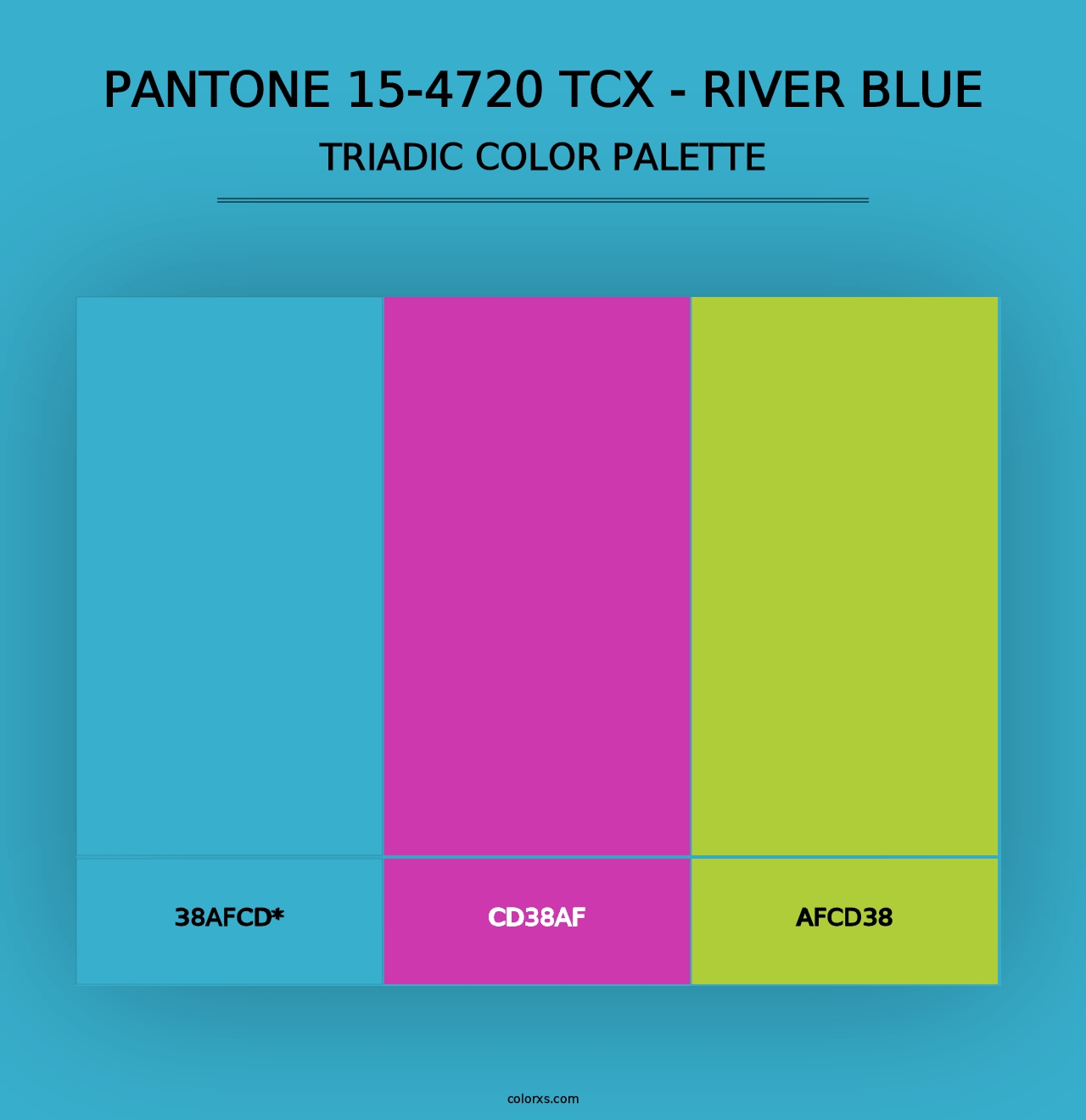 PANTONE 15-4720 TCX - River Blue - Triadic Color Palette