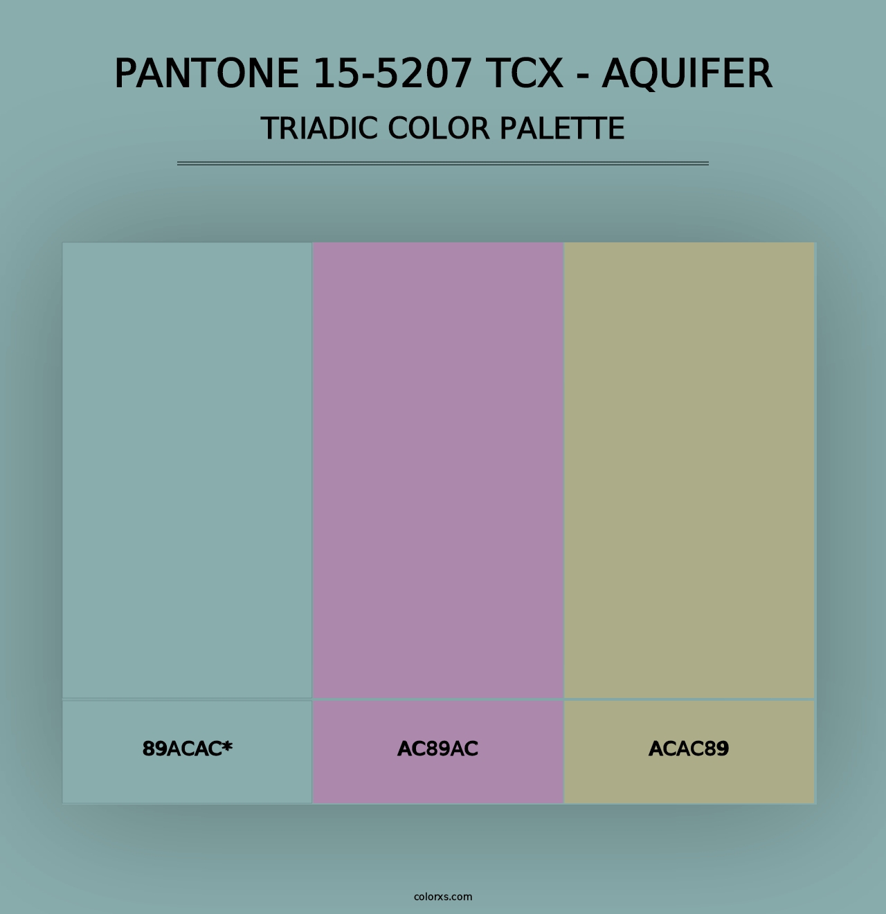 PANTONE 15-5207 TCX - Aquifer - Triadic Color Palette