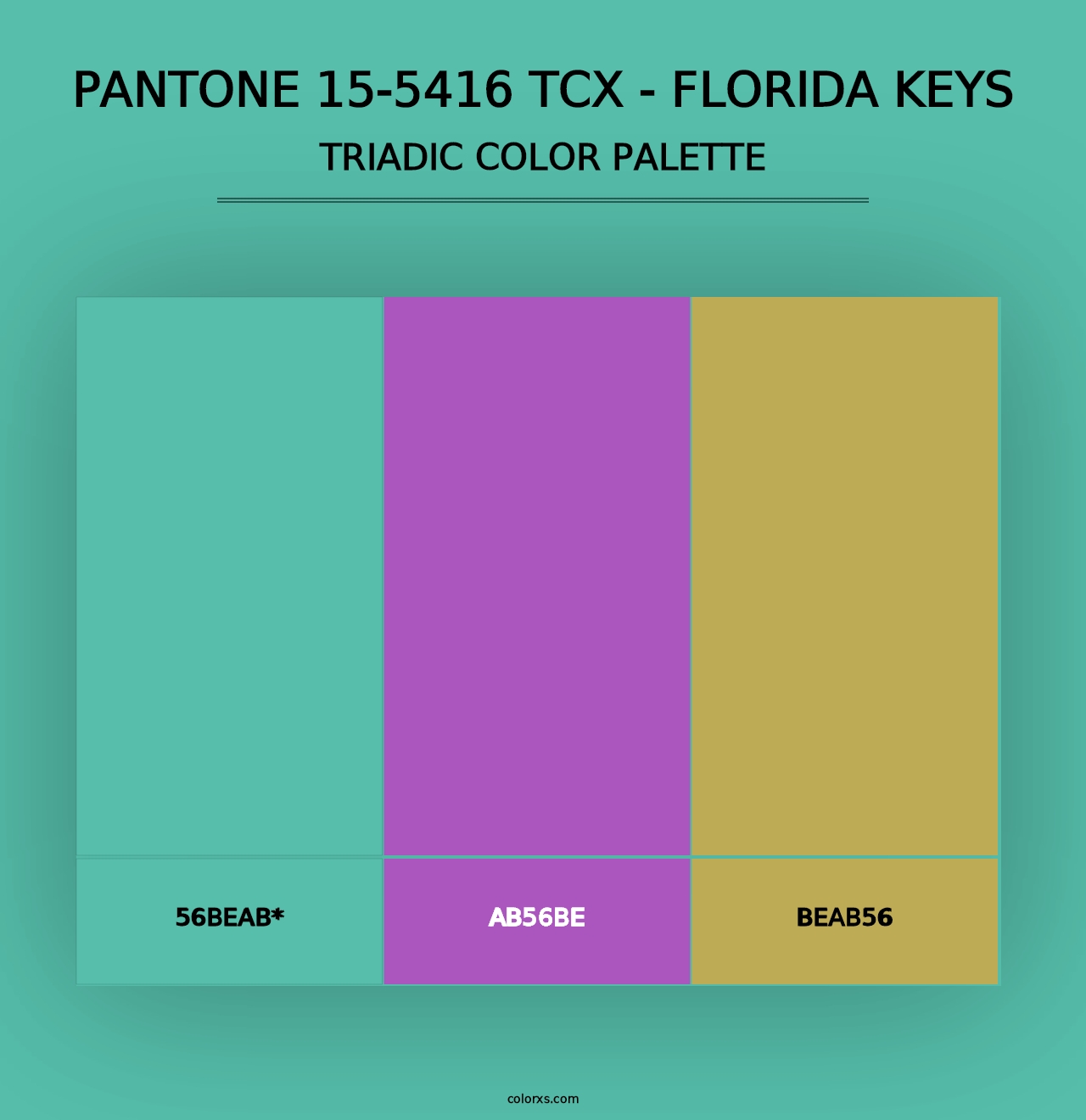 PANTONE 15-5416 TCX - Florida Keys - Triadic Color Palette