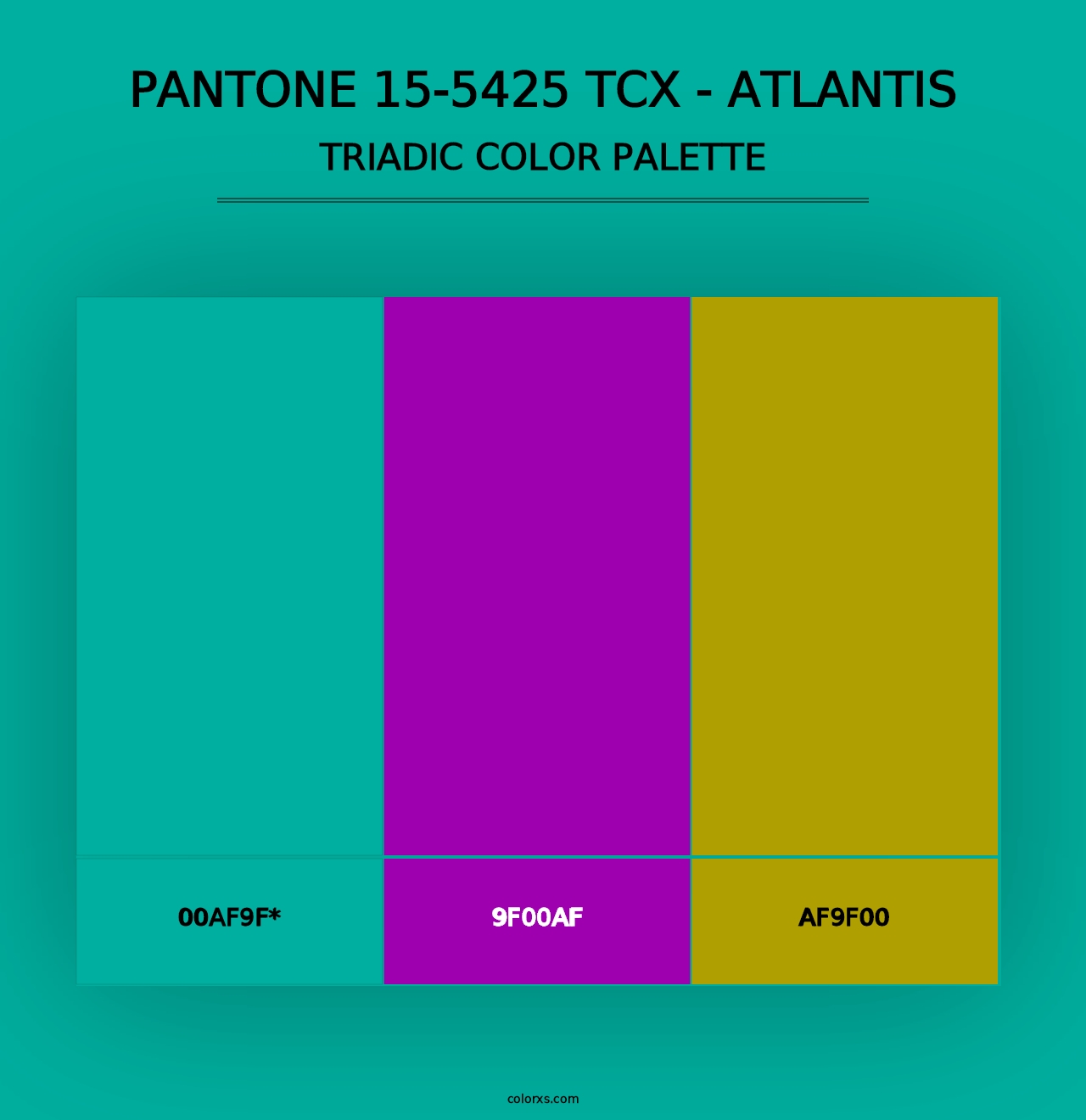 PANTONE 15-5425 TCX - Atlantis - Triadic Color Palette