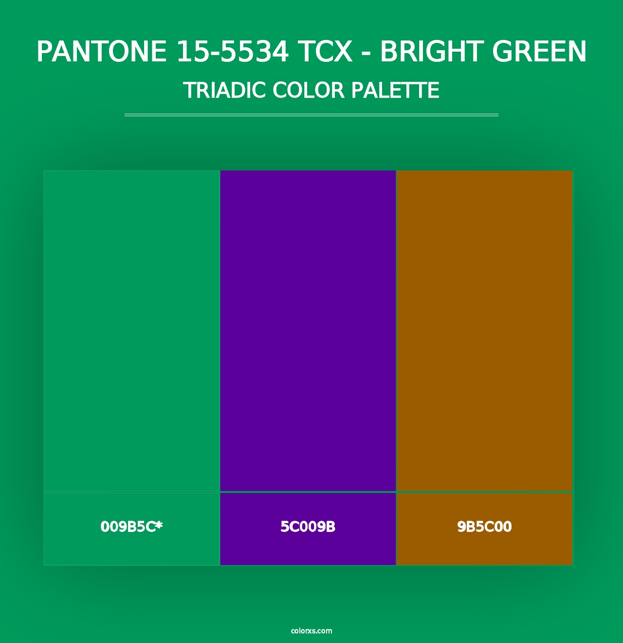 PANTONE 15-5534 TCX - Bright Green - Triadic Color Palette