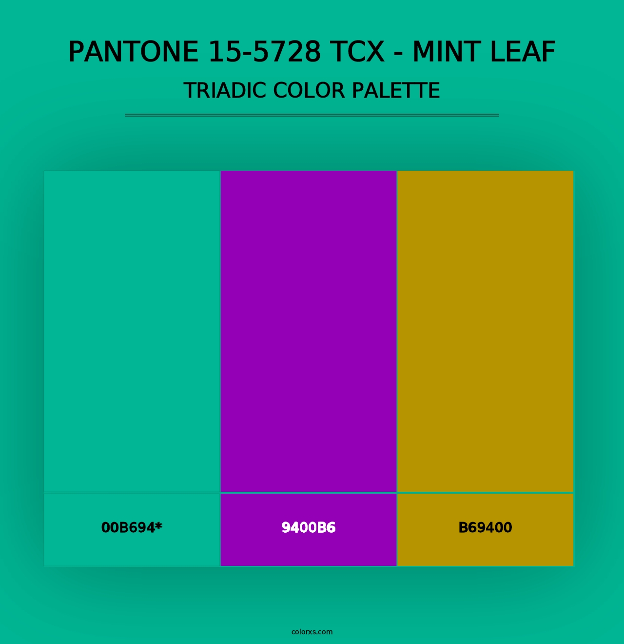 PANTONE 15-5728 TCX - Mint Leaf - Triadic Color Palette