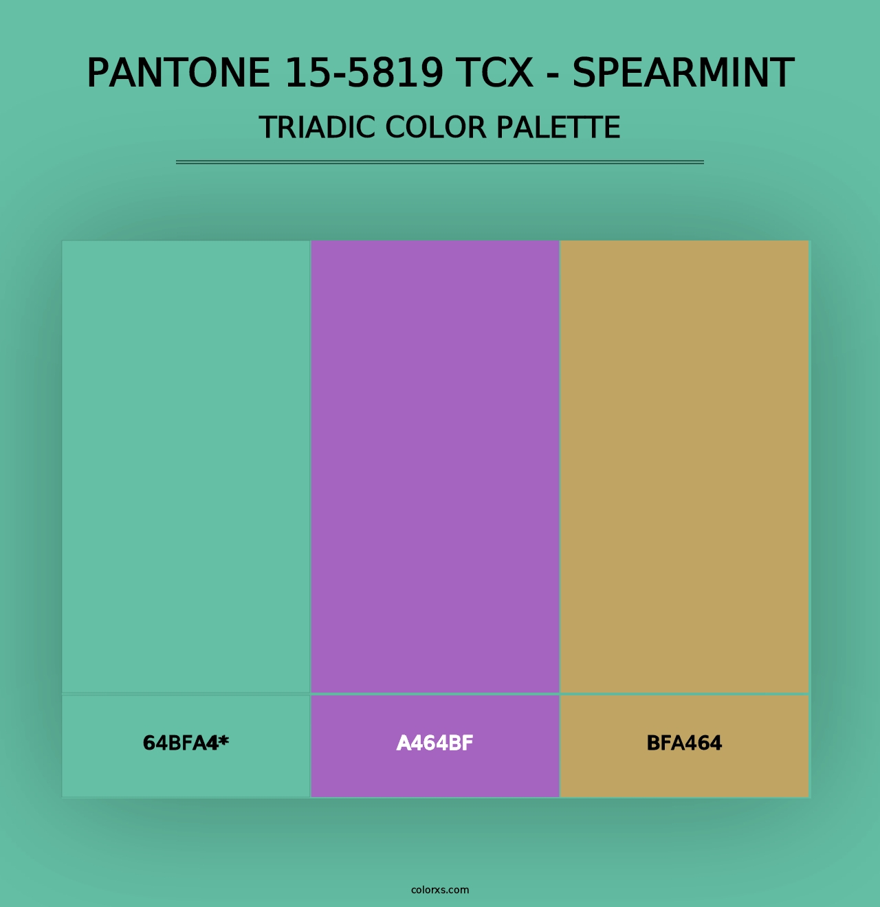 PANTONE 15-5819 TCX - Spearmint - Triadic Color Palette