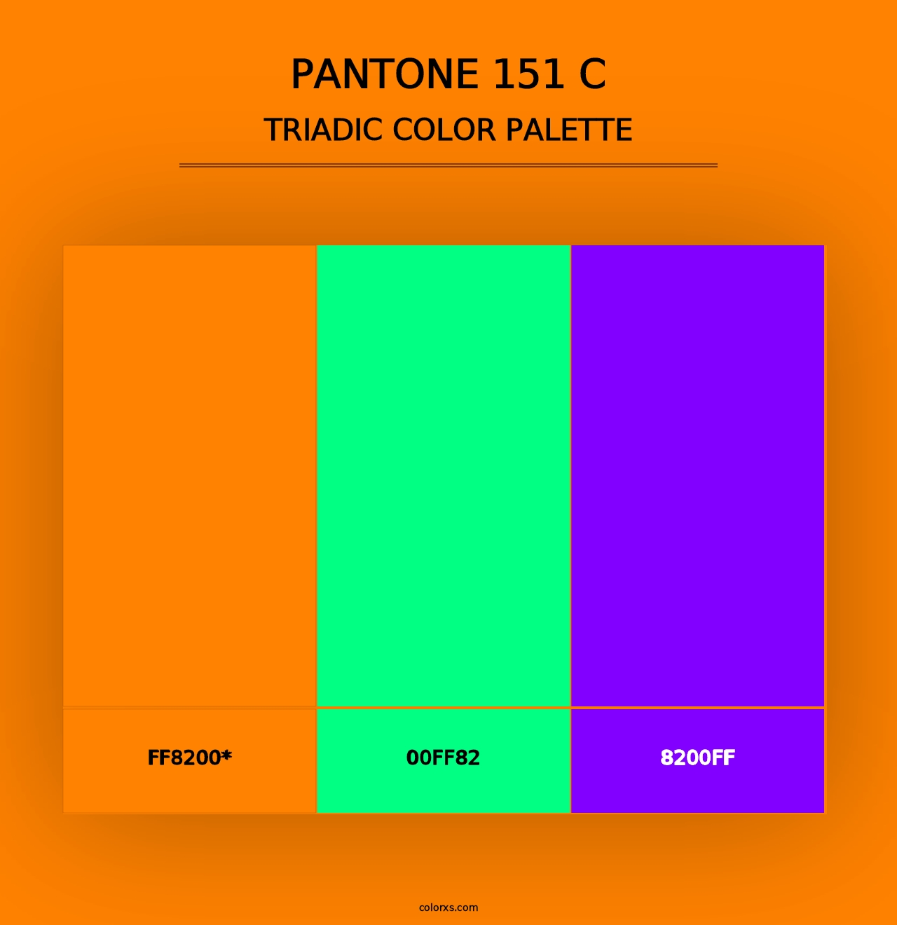 PANTONE 151 C - Triadic Color Palette