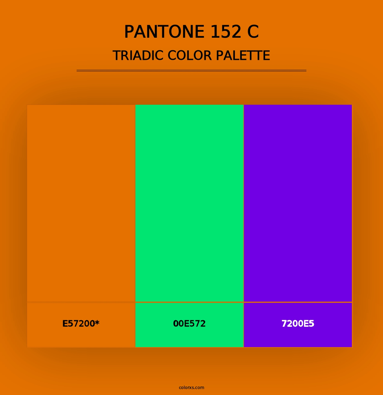 PANTONE 152 C - Triadic Color Palette