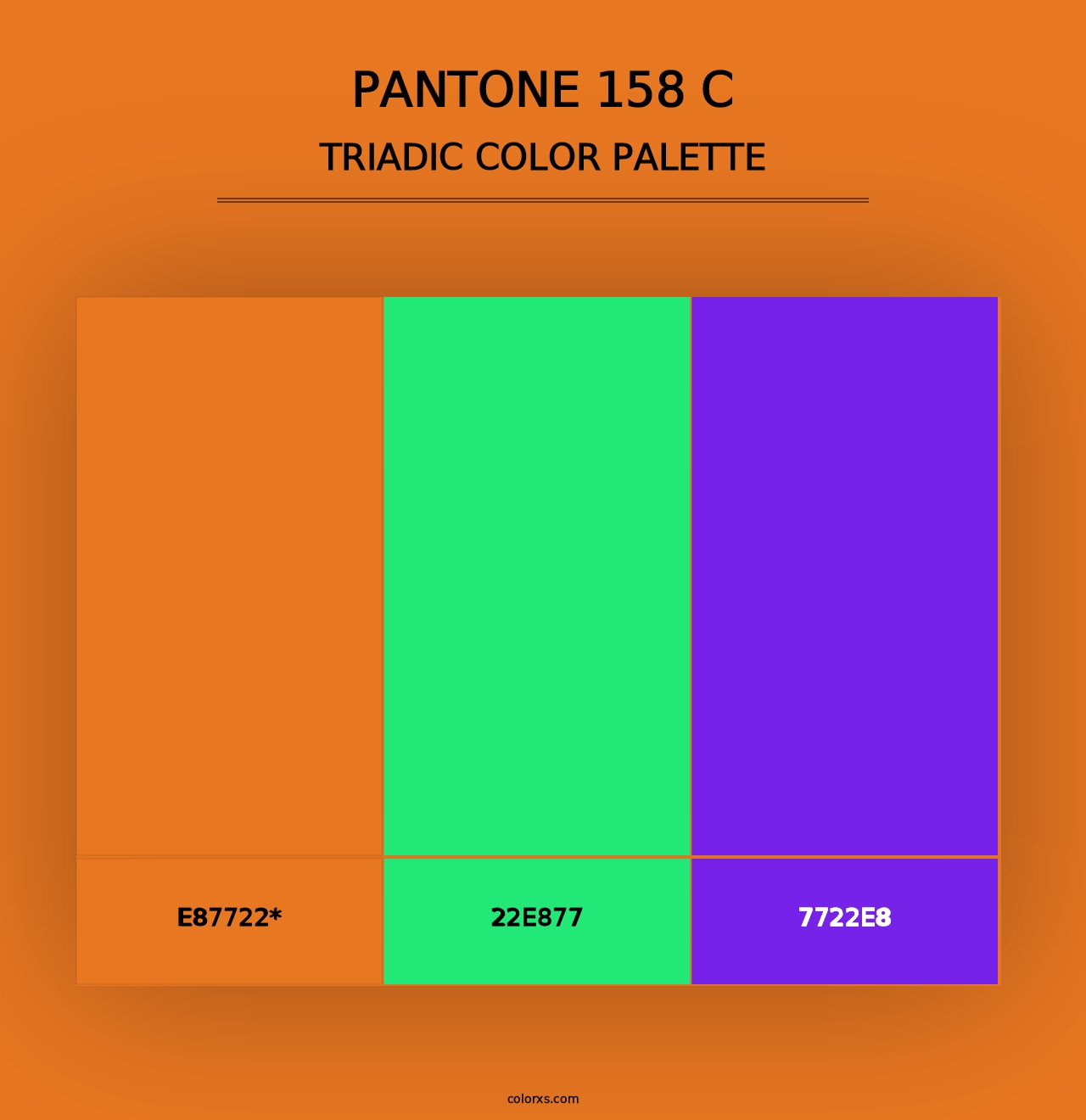 PANTONE 158 C - Triadic Color Palette