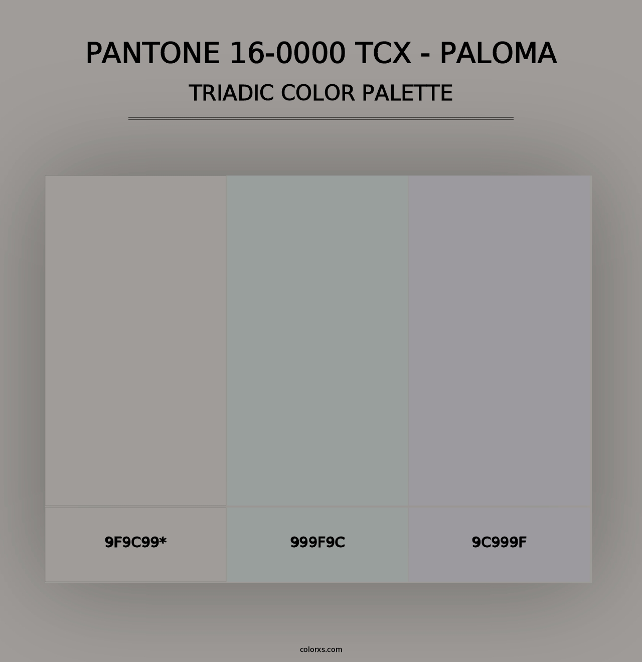 PANTONE 16-0000 TCX - Paloma - Triadic Color Palette