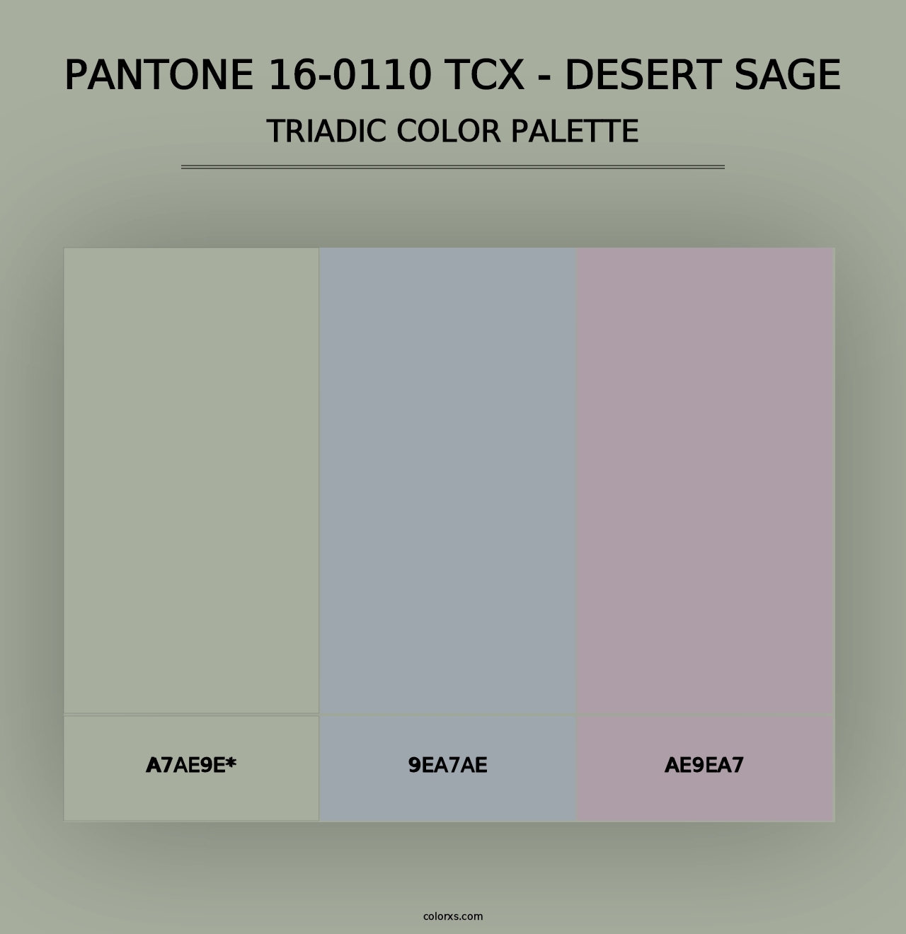 PANTONE 16-0110 TCX - Desert Sage - Triadic Color Palette