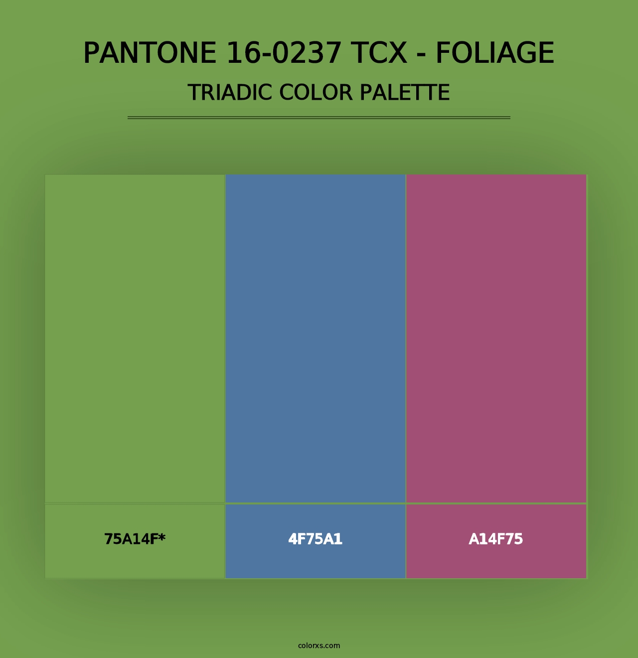 PANTONE 16-0237 TCX - Foliage - Triadic Color Palette