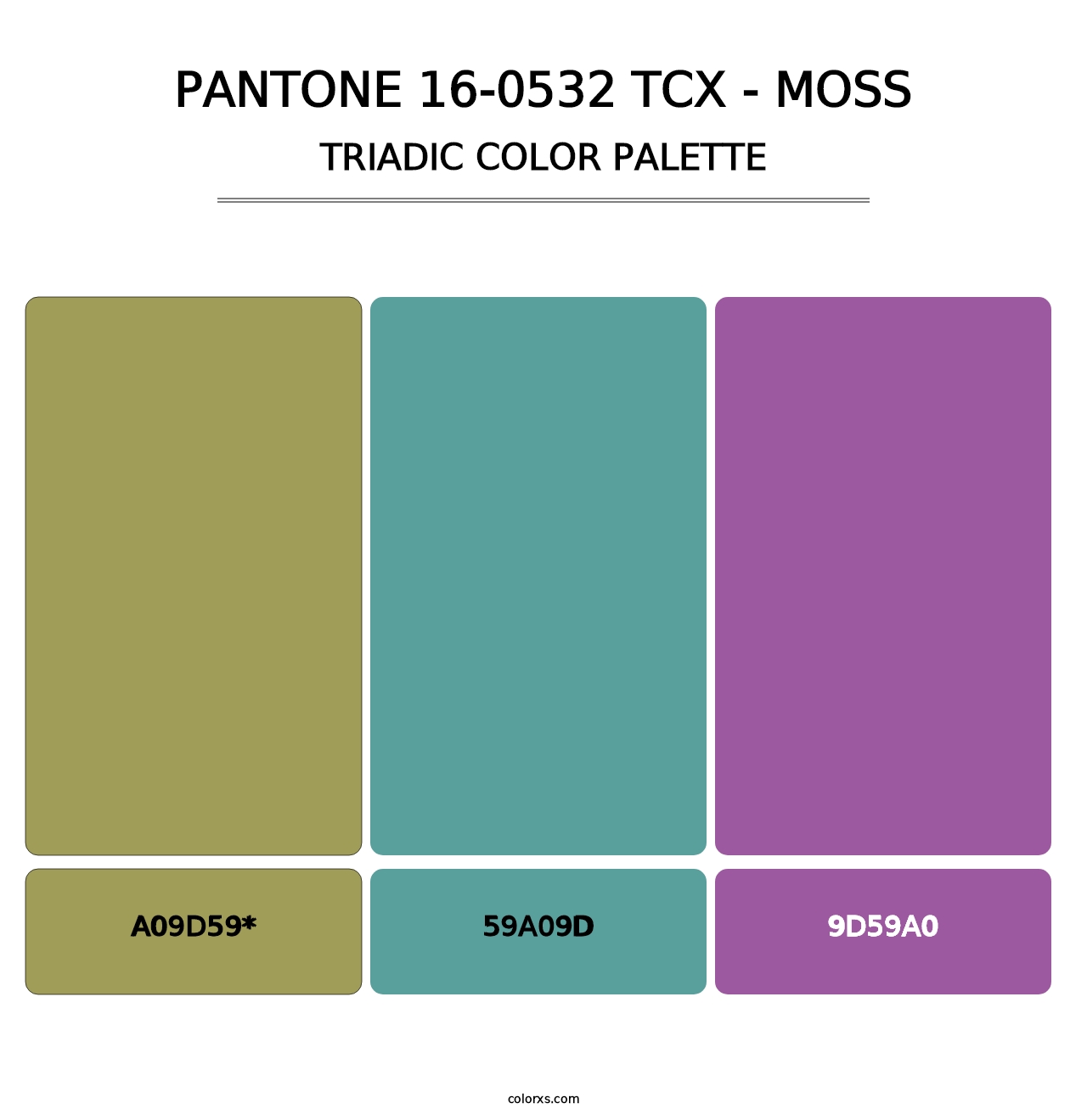 PANTONE 16-0532 TCX - Moss - Triadic Color Palette