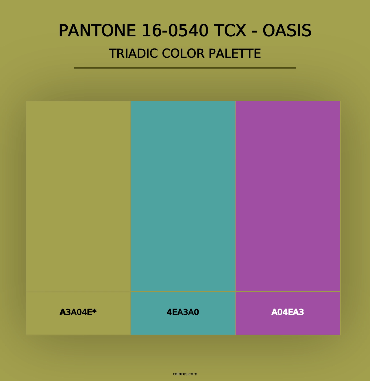 PANTONE 16-0540 TCX - Oasis - Triadic Color Palette