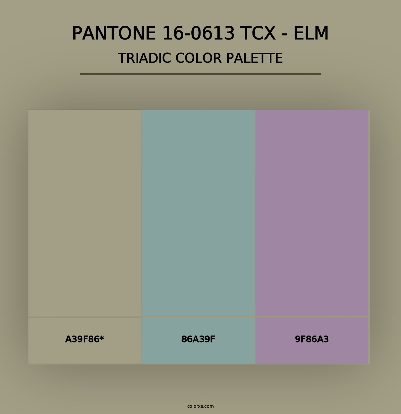 PANTONE 16-0613 TCX - Elm - Triadic Color Palette