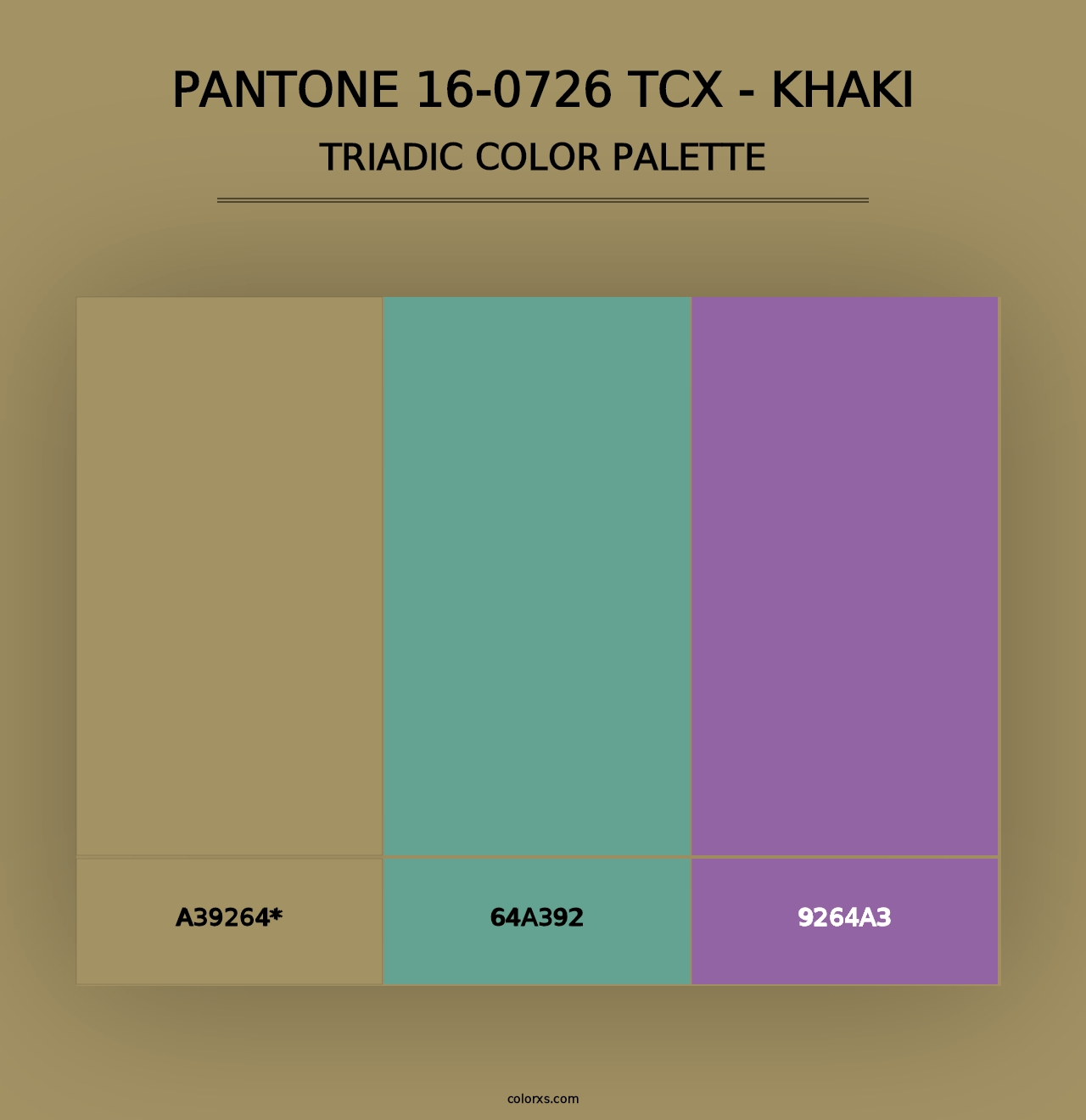 PANTONE 16-0726 TCX - Khaki - Triadic Color Palette