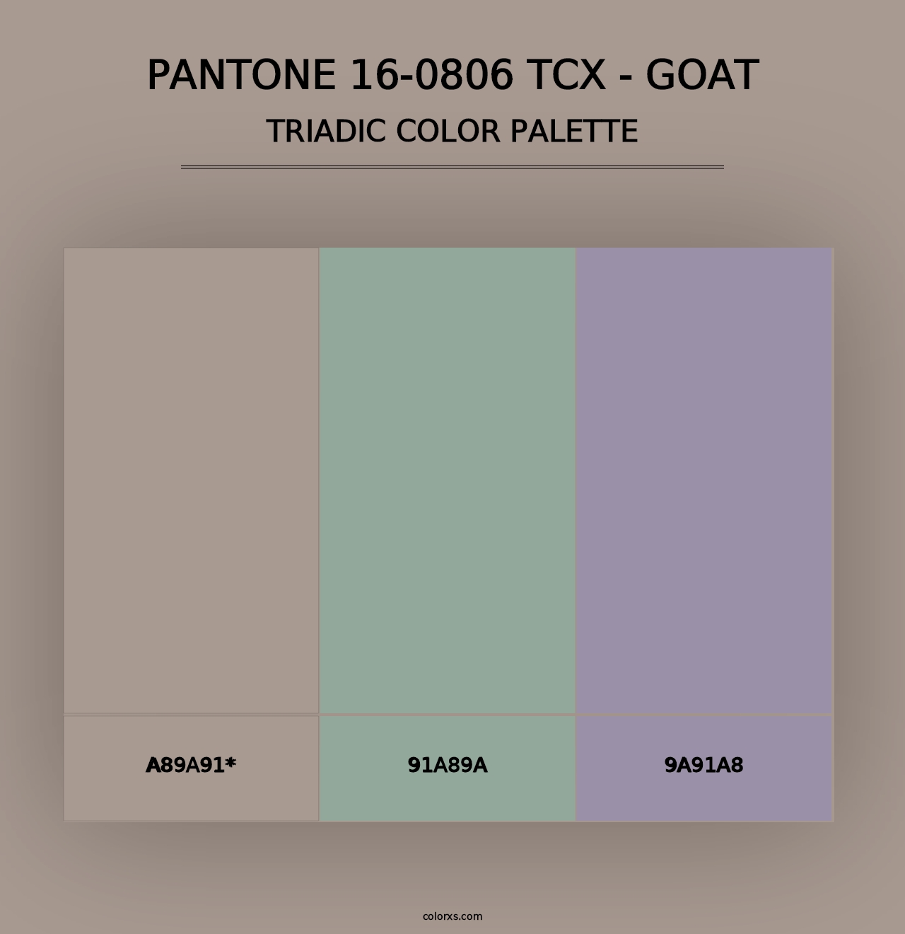 PANTONE 16-0806 TCX - Goat - Triadic Color Palette