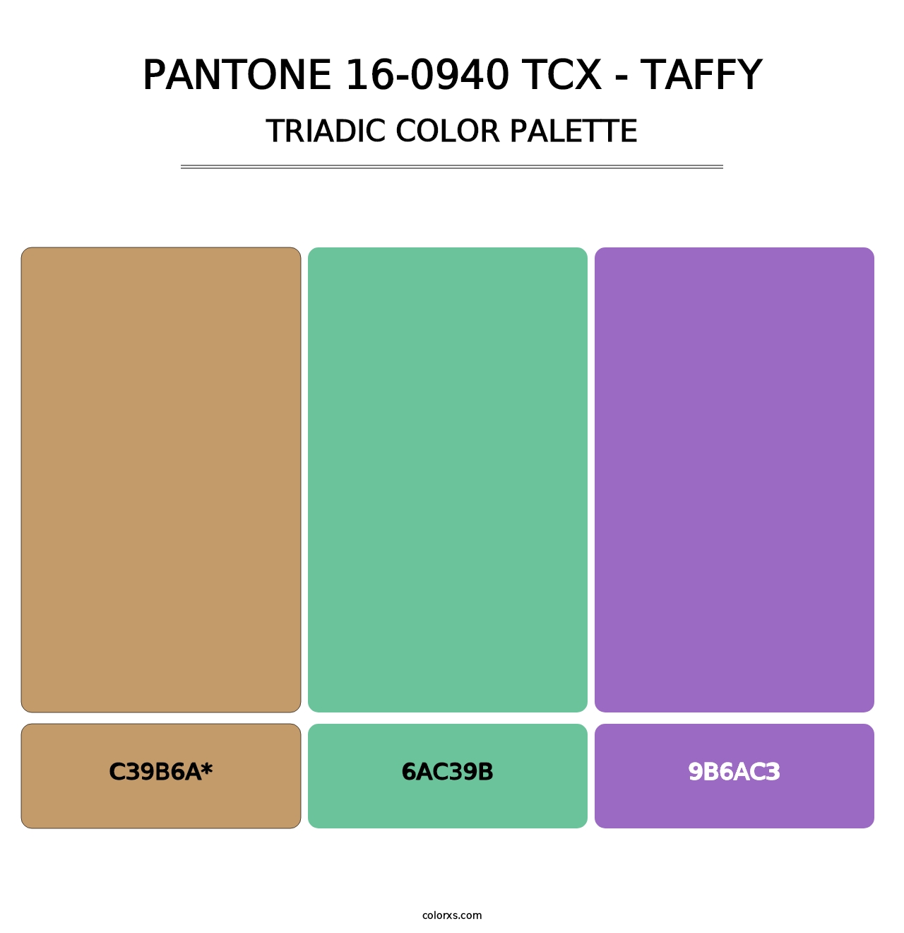 PANTONE 16-0940 TCX - Taffy - Triadic Color Palette