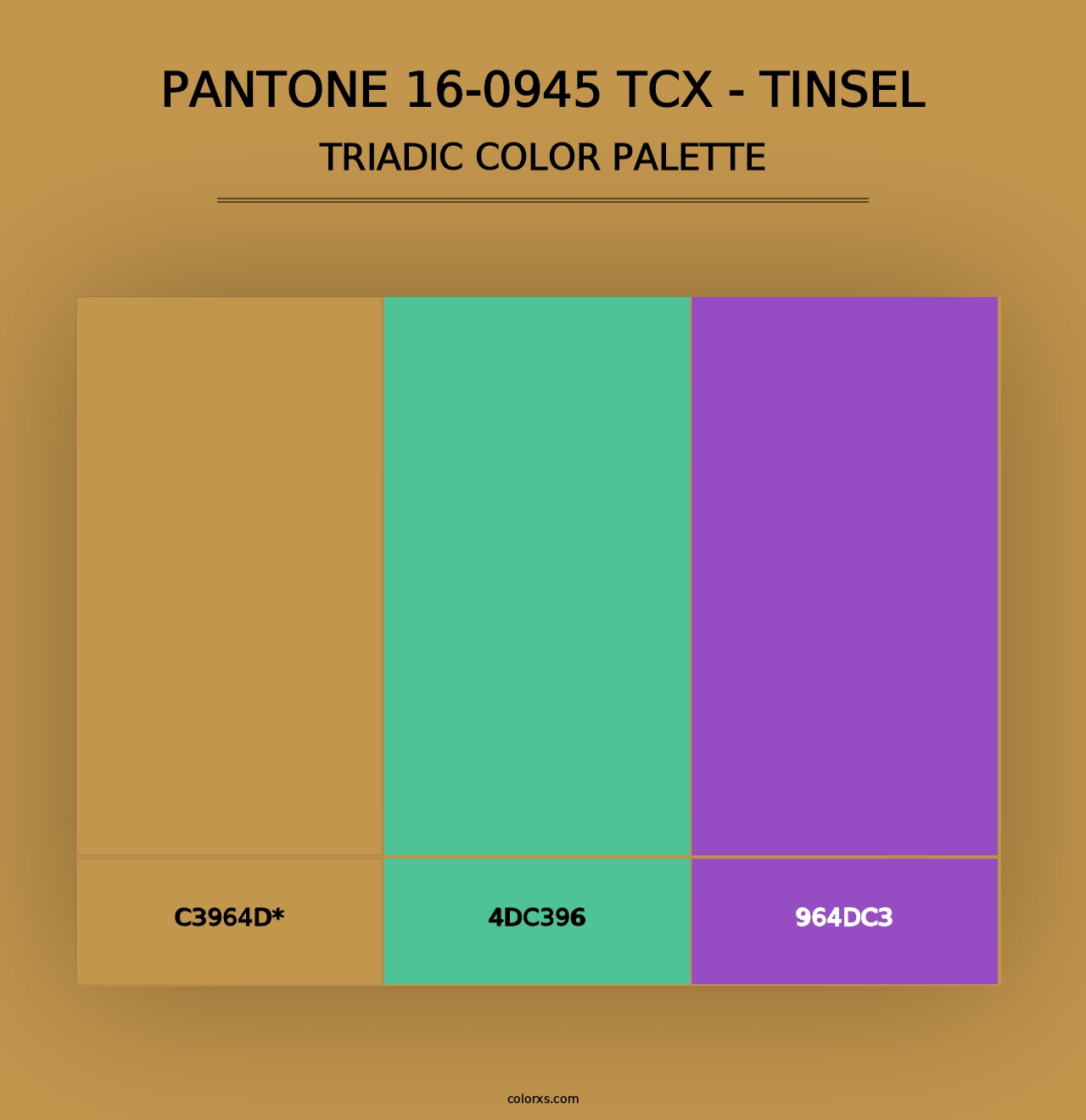 PANTONE 16-0945 TCX - Tinsel - Triadic Color Palette