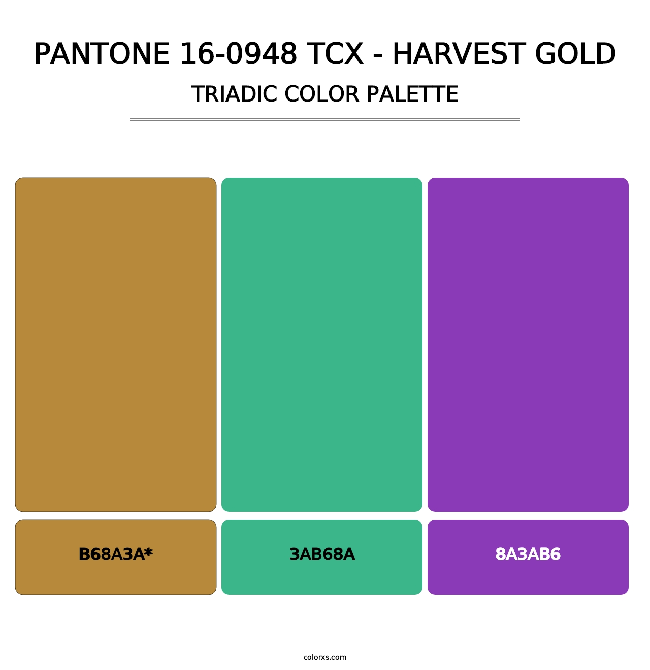 PANTONE 16-0948 TCX - Harvest Gold - Triadic Color Palette