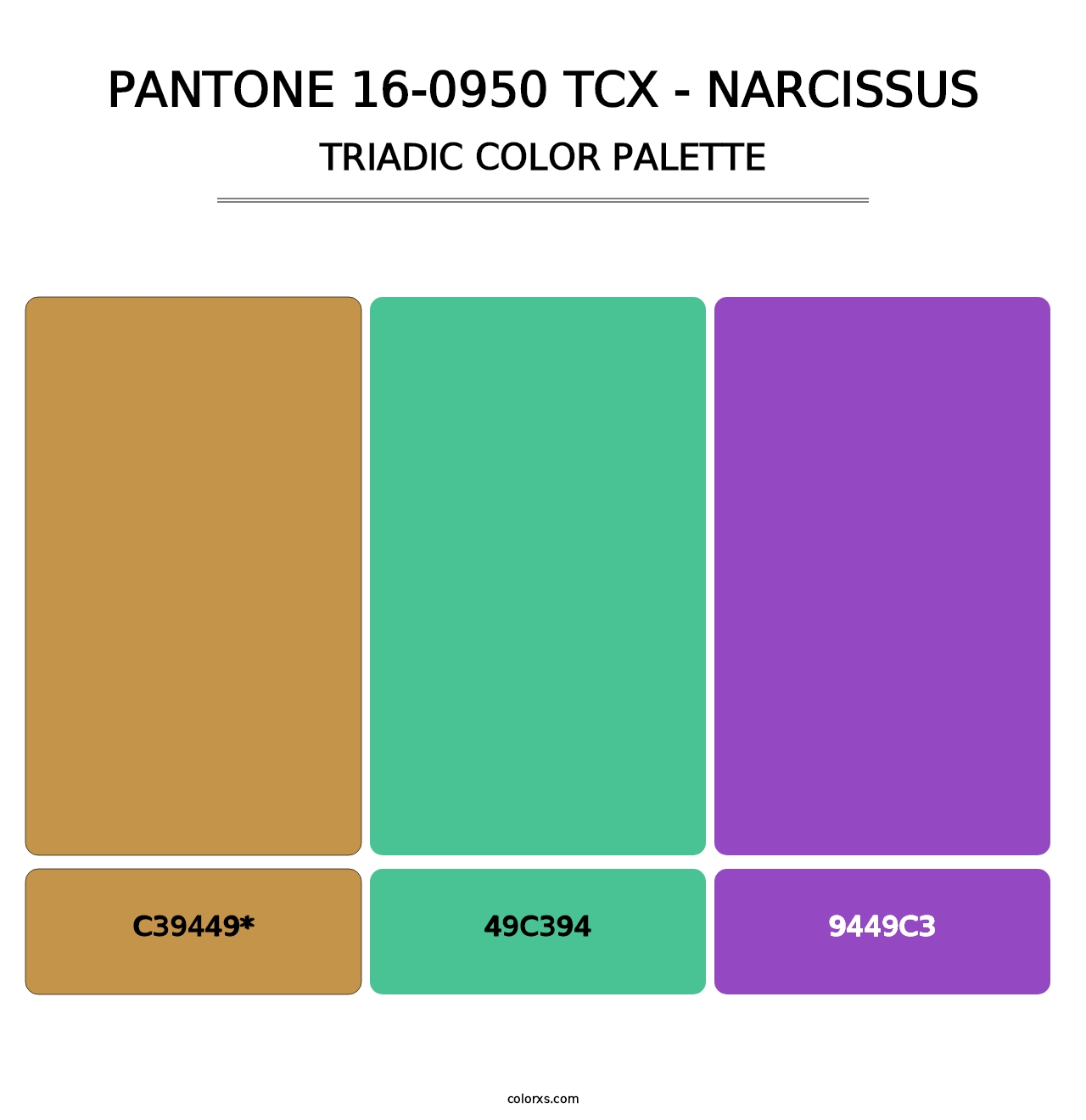 PANTONE 16-0950 TCX - Narcissus - Triadic Color Palette