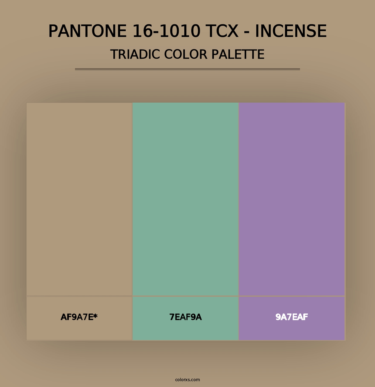 PANTONE 16-1010 TCX - Incense - Triadic Color Palette